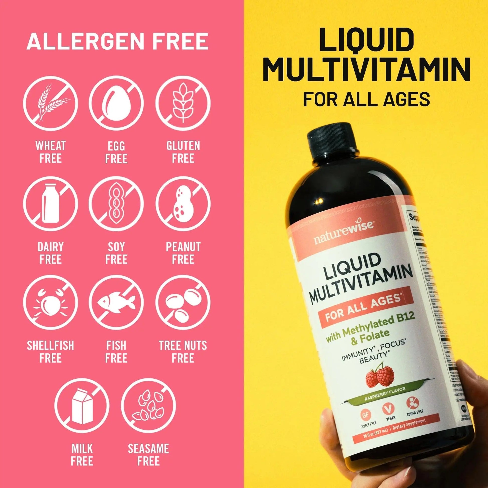 NatureWise Liquid Multivitamin for Women, Men of All Ages - Sugar Free, Vegan - Vitamins for Energy Levels, Beauty NatureWise buy supplements canada