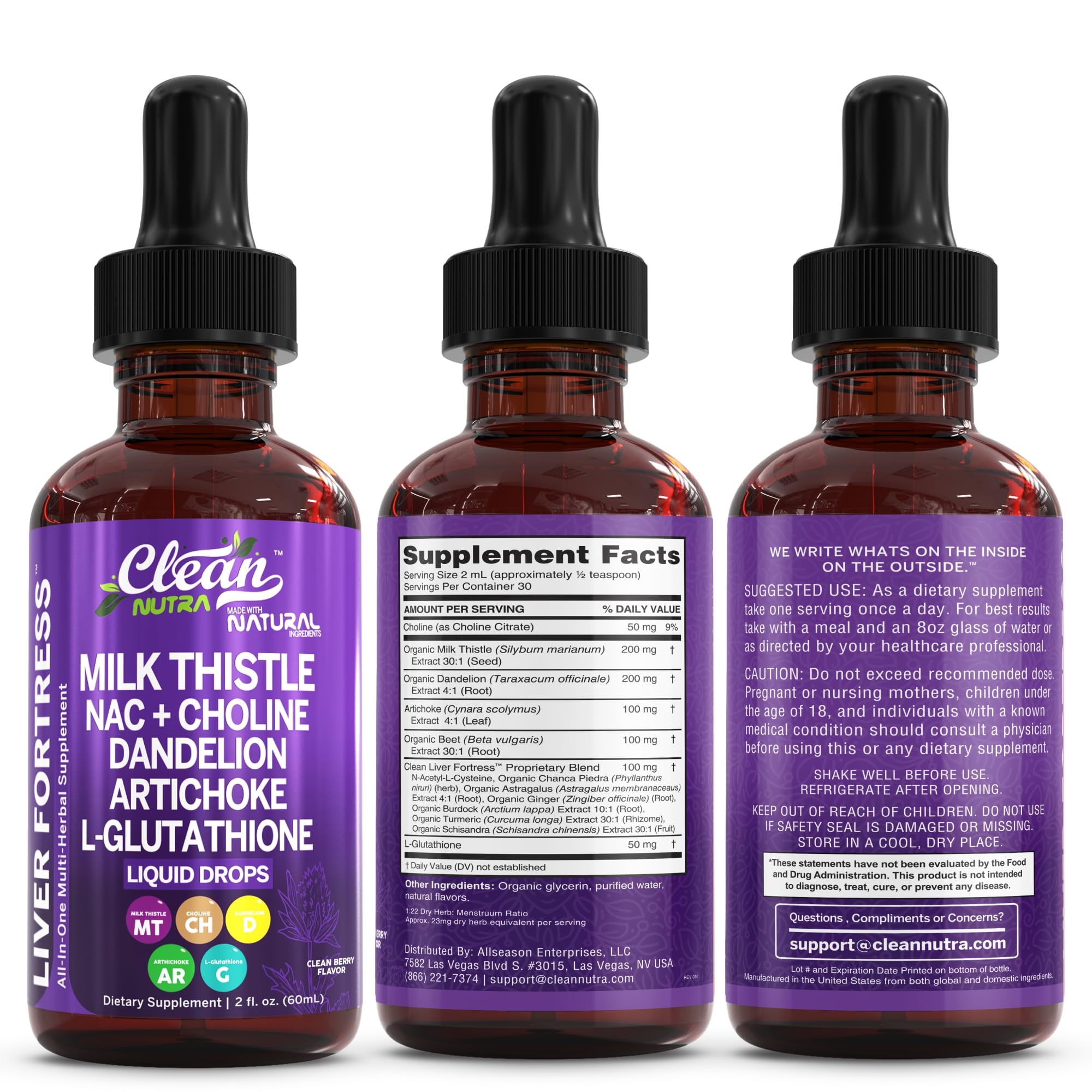 Clean Nutraceuticals Milk Thistle NAC Liver Cleanse Detox & Repair Supplement Liver Support Liquid Drops with Dandelion Extract, Artichoke, Chanca Piedra, Choline Clean Nutraceuticals buy supplements canada