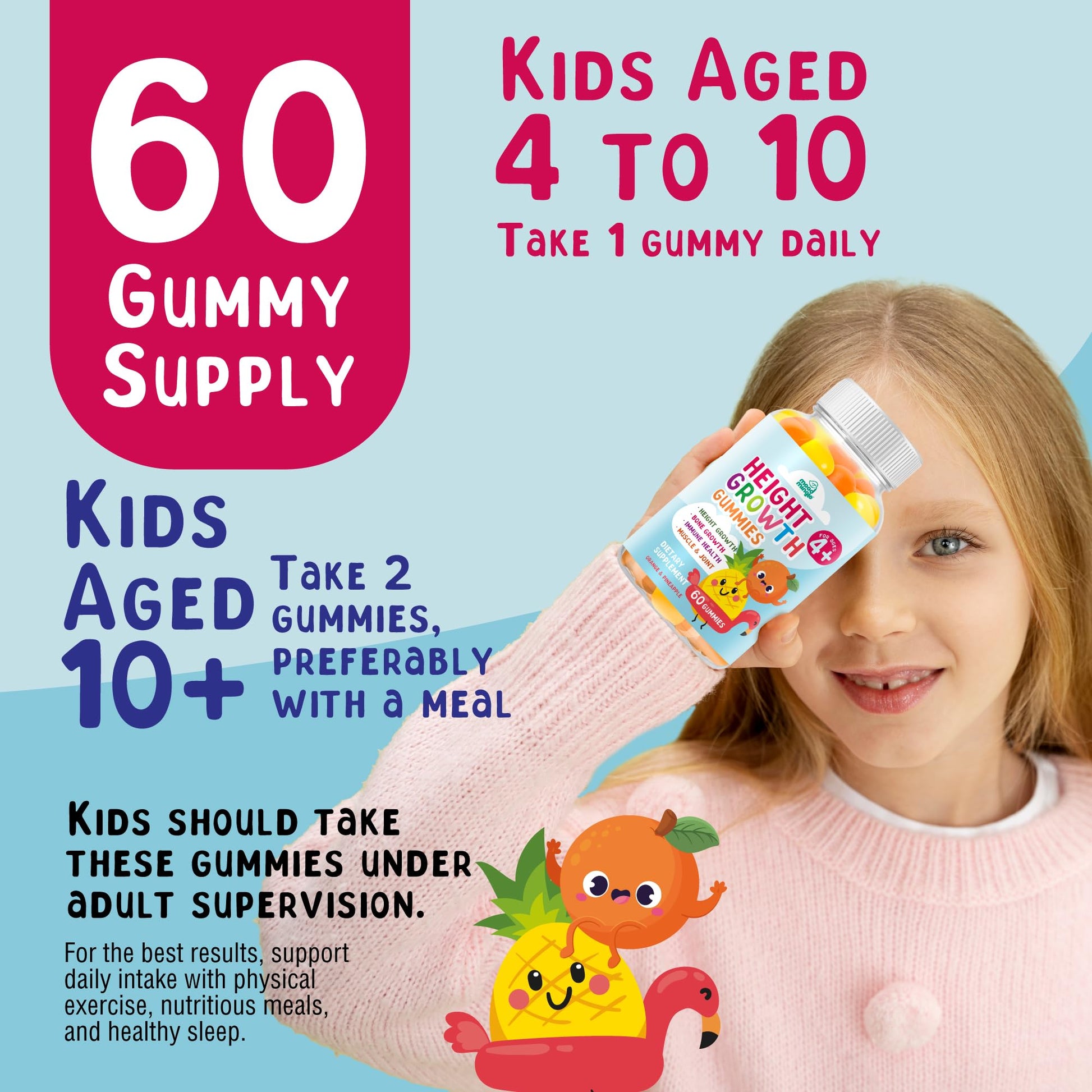 Height Growth Gummies Supplement - Kids Teens Height Increaser Maximizer Grow Taller Vitamins Mood Mingle buy supplements canada