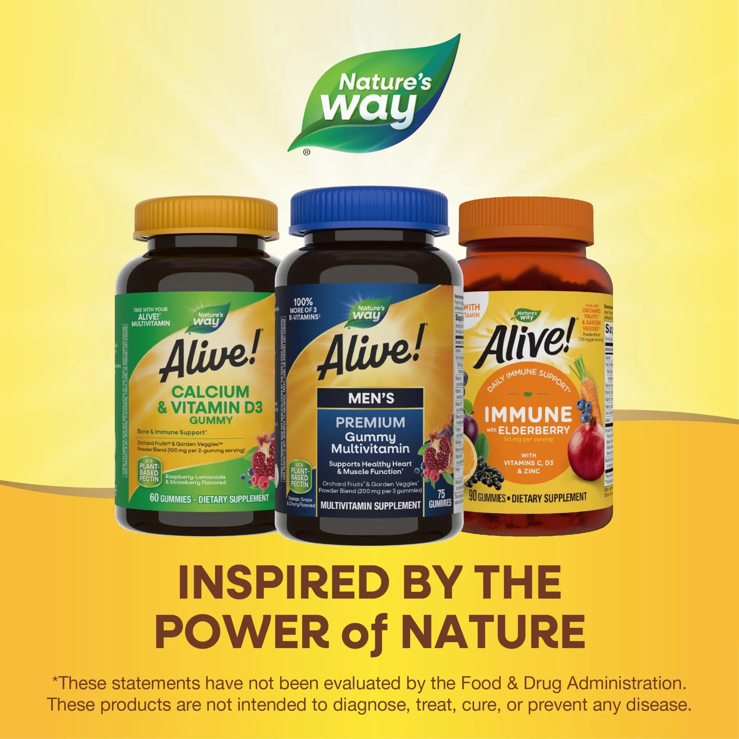 Nature's Way Alive! Men's Premium Gummy Multivitamin, Supports Healthy Heart, Muscle Function*, Full B-Vitamin Complex, Orange, Grape Nature's Way buy supplements canada