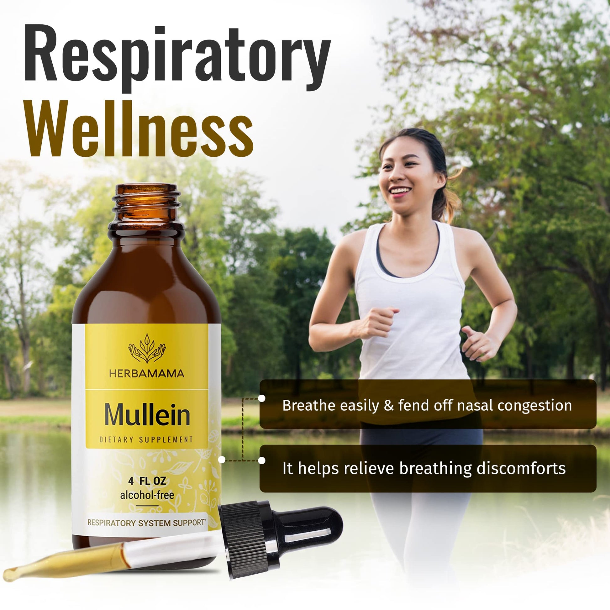 Mullein Leaf Tincture - Lung Cleanse - Vegan Mullein Drops - Lung Detox HERBAMAMA buy supplements canada