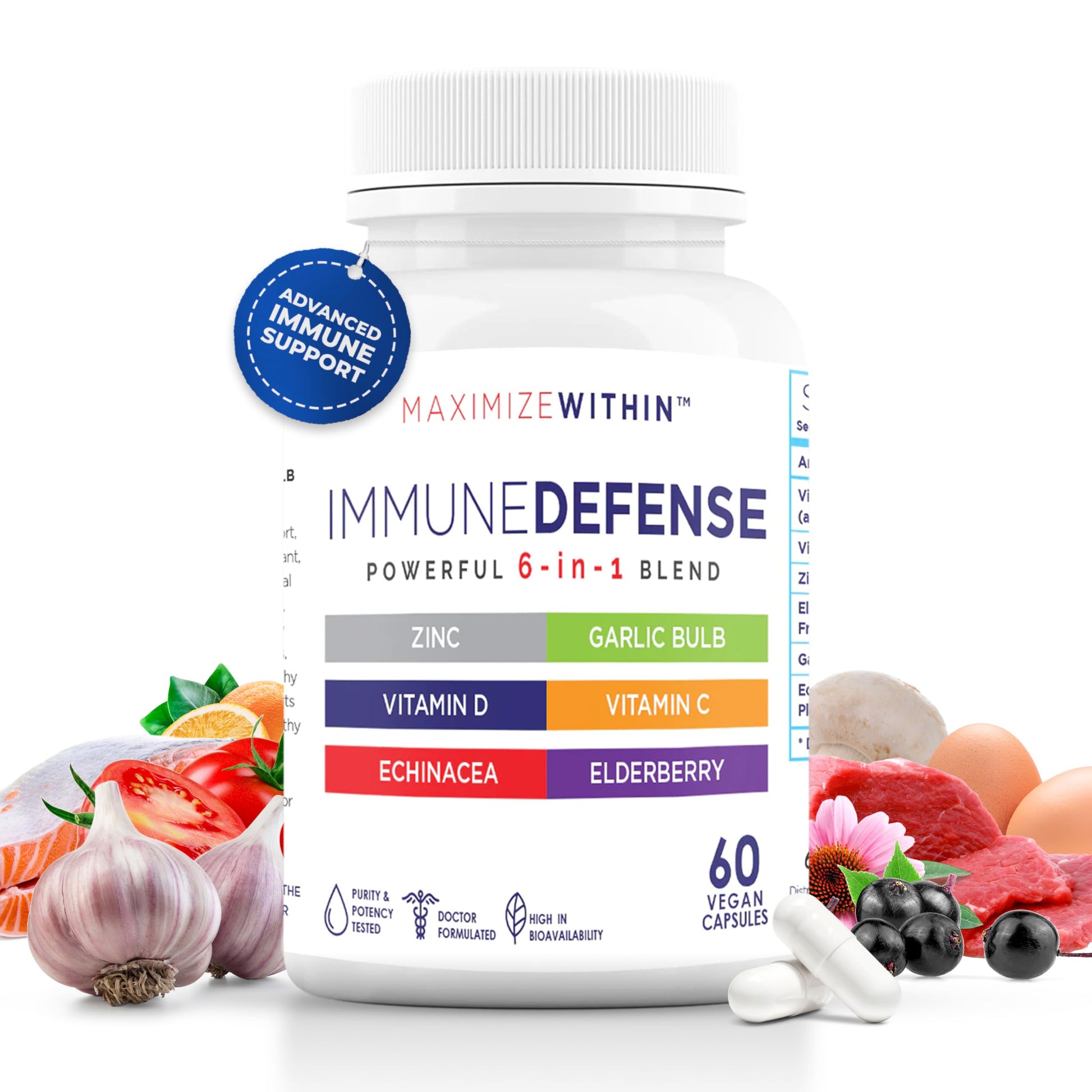 Maximum Slim Powerful 6-in-1 Immune Support Supplement with Zinc, Vitamin C, Elderberry, Vitamin D, Echinacea, & Garlic, 60 Count Maximum Slim buy supplements canada