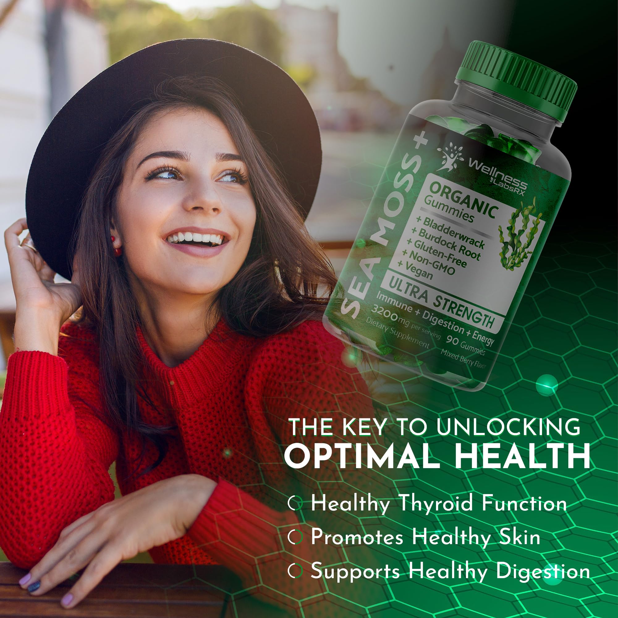 WELLNESS LABSRX Sea Moss Gummies, 3200mg Organic Seamoss, Irish Sea Moss WELLNESS LABSRX buy supplements canada