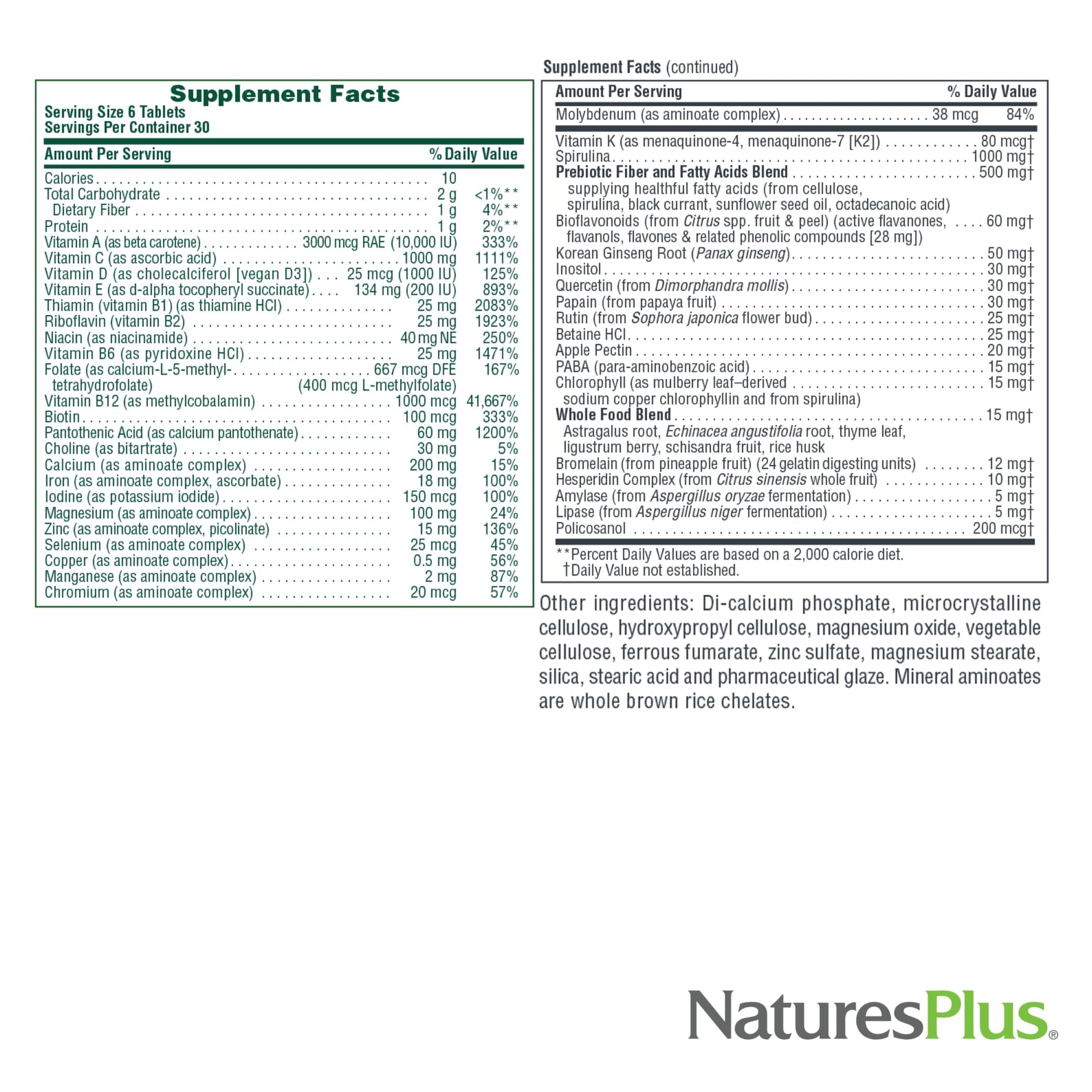 NaturesPlus Ultra Source of Life with Lutein - 180 Tablets - Multivitamin Supplement with Whole Foods - Supports Natural Energy & Overall Well-Being - Gluten Free, Vegetarian - 60 Servings NaturesPlus buy supplements canada
