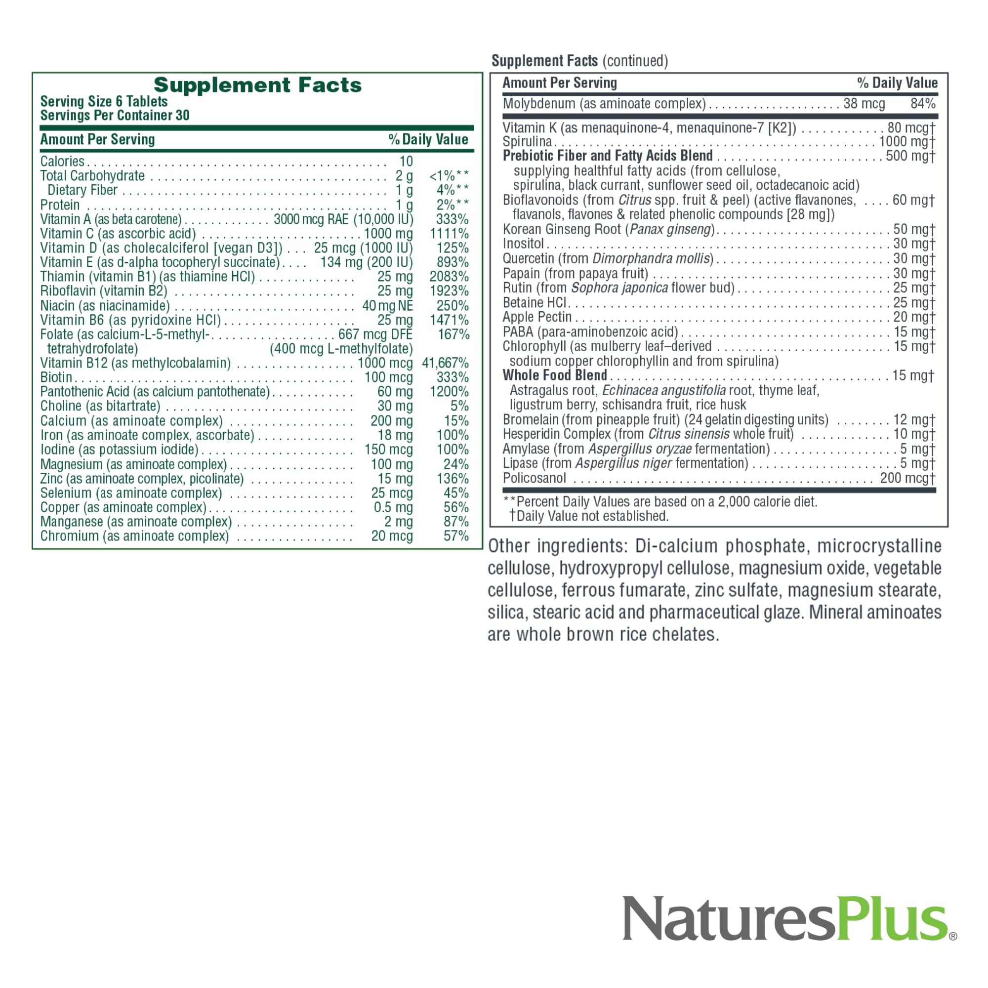 NaturesPlus Ultra Source of Life with Lutein - 180 Tablets - Multivitamin Supplement with Whole Foods - Supports Natural Energy & Overall Well-Being - Gluten Free, Vegetarian - 60 Servings NaturesPlus buy supplements canada