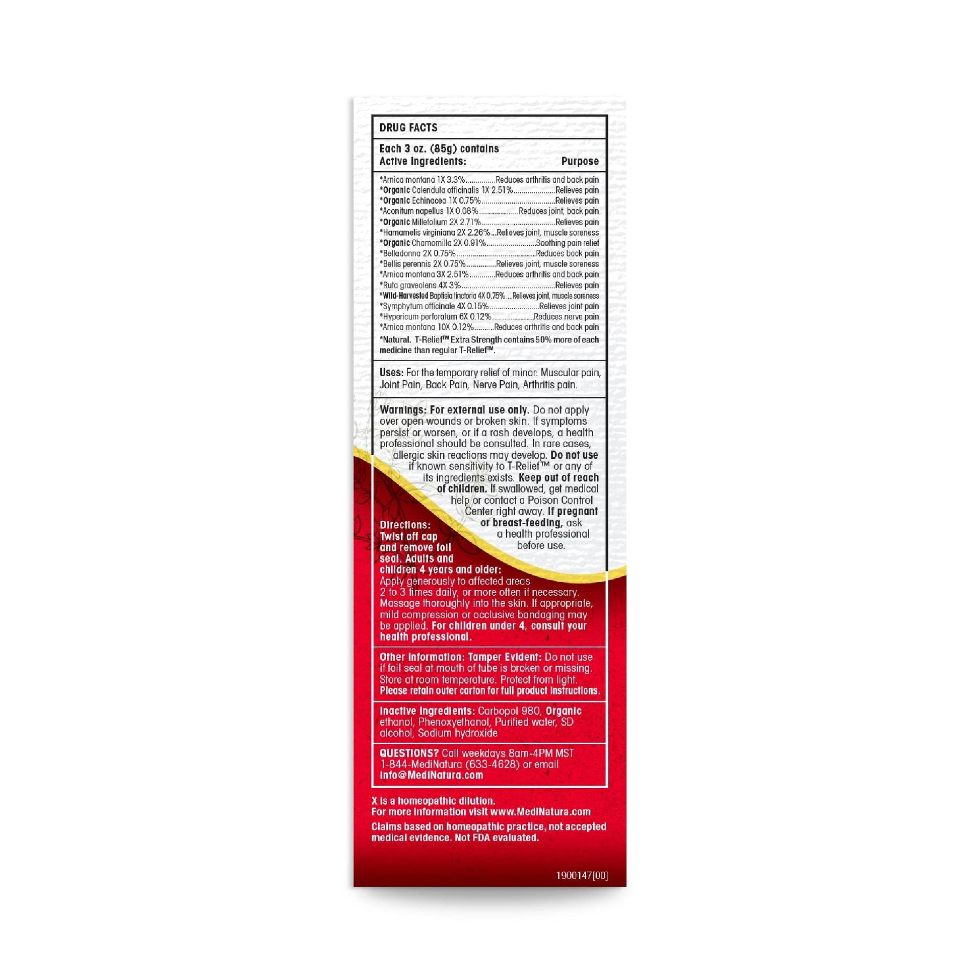 MediNatura T-Relief Extra Strength Gel Arnica +12 Natural Relieving Actives for Back Pain Joint Soreness Muscle Aches & Stiffness Whole Body Fast Acting Relief for Women & Men - 3 oz MediNatura buy supplements canada