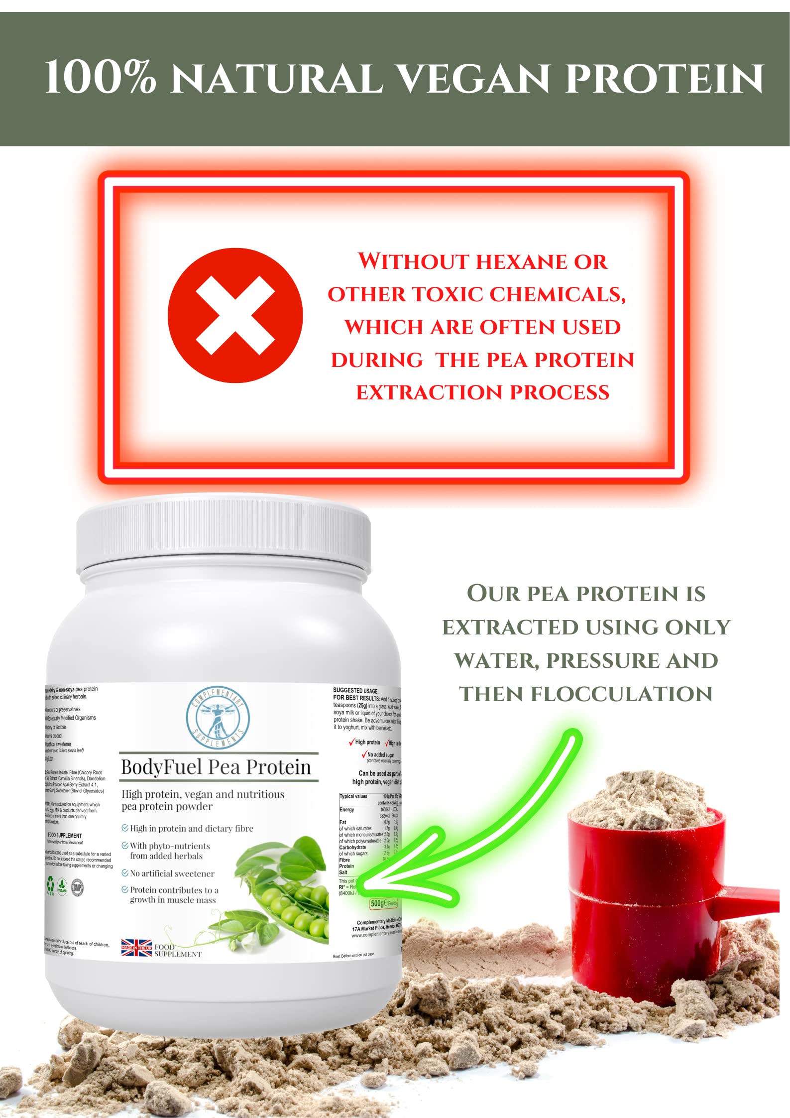 Complementary Supplements - BodyFuel Hypoallergenic Pea Protein Isolate Powder Plus Phytonutrients Complementary Supplements buy supplements canada