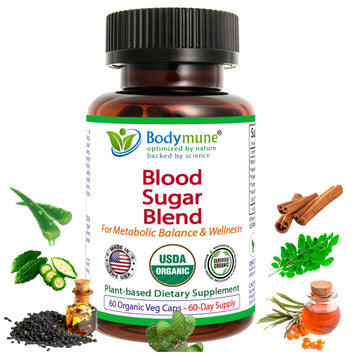 Bodymune USDA Organic Blood Sugar Blend | Supports Healthy Metabolism* | with Bitter Melon, Moringa, Aloe Vera, Nopal, Papaya Extracts & More | 60-Day Supply | Vegan & Non-GMO | USA-Made Bodymune buy supplements canada