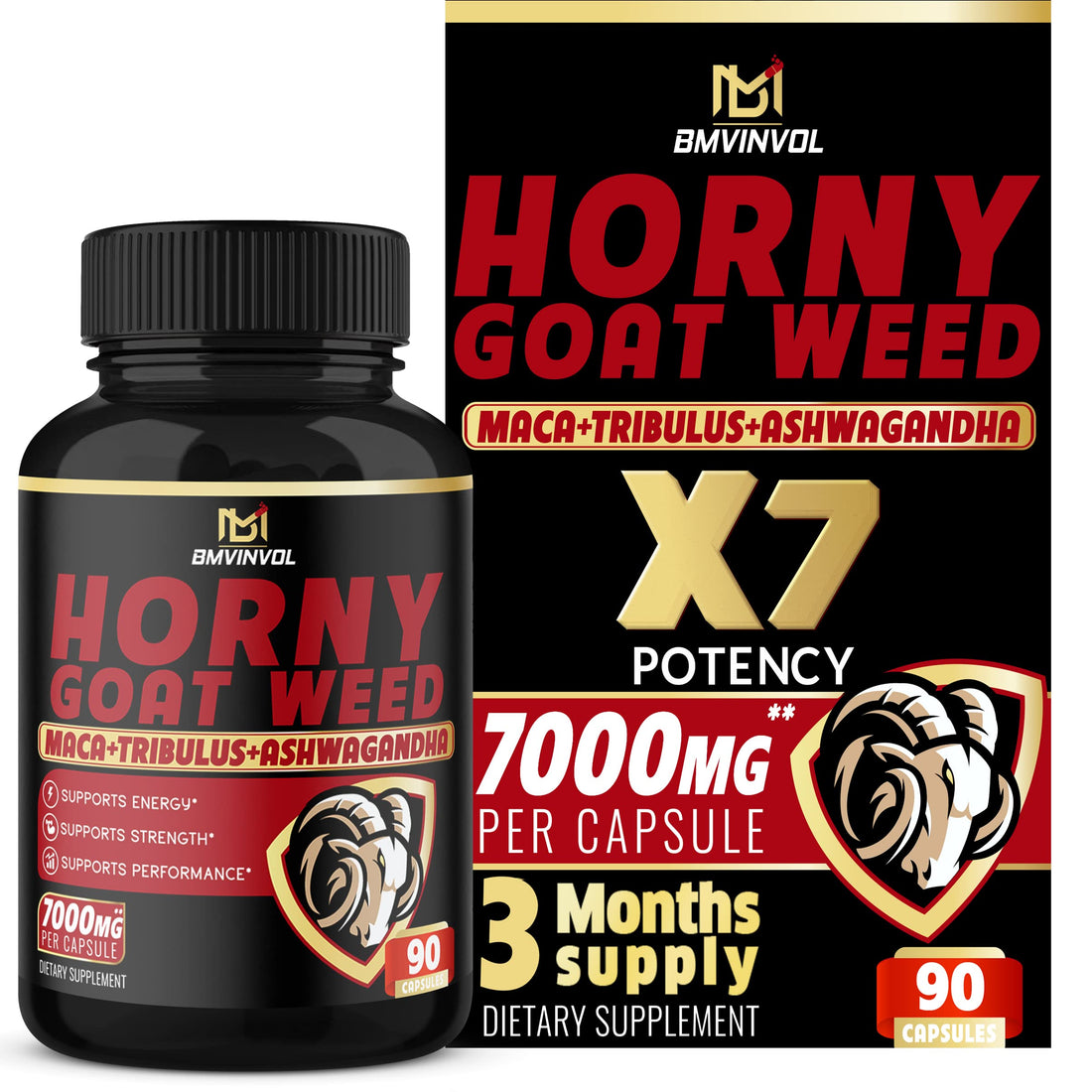 BMVINVOL Horny Goat Weed Capsules - 7000mg Herbal Equivalent BMVINVOL buy supplements canada