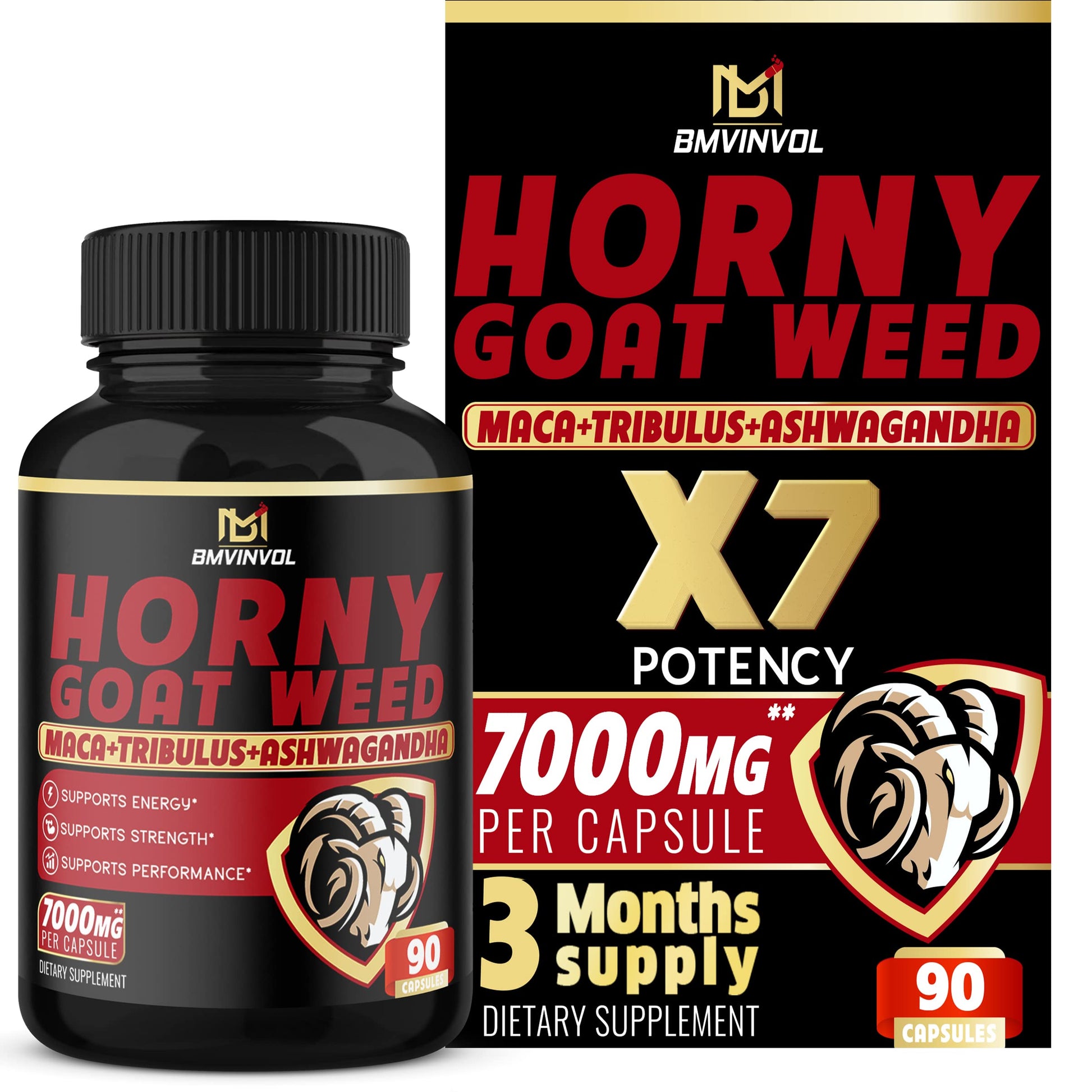 BMVINVOL Horny Goat Weed Capsules - 7000mg Herbal Equivalent BMVINVOL buy supplements canada