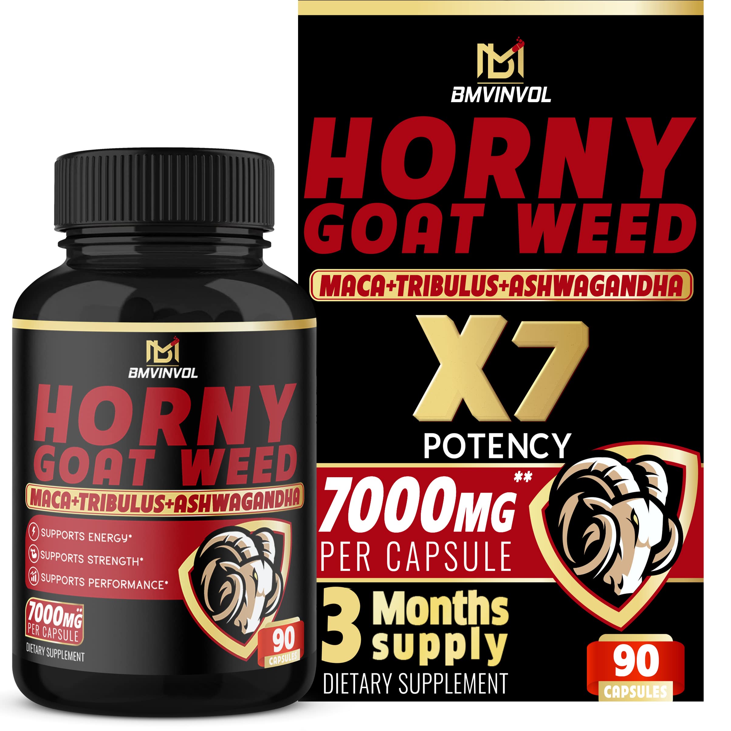 BMVINVOL Horny Goat Weed Capsules - 7000mg Herbal Equivalent BMVINVOL buy supplements canada