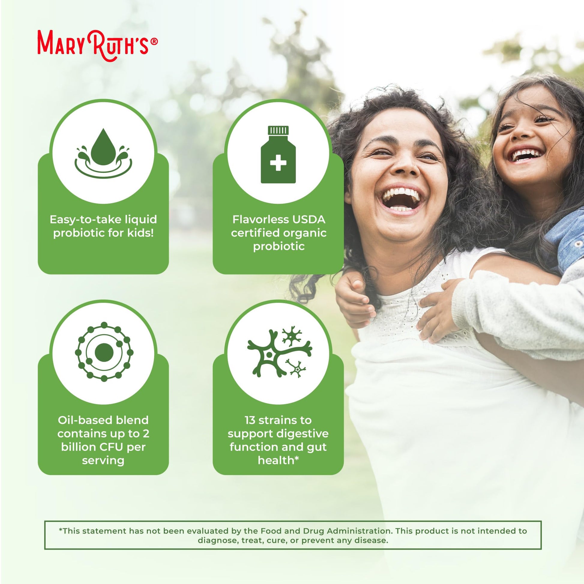 MaryRuth Organics Liquid Probiotic for Ages 4+ | 2 Billion CFU | 13 Probiotic Strains | Gut Health & Digestive Support | Gas & Bloating Support | Vegan | Gluten Free | Travel-Friendly | 20 Servings MARYRUTH'S buy supplements canada