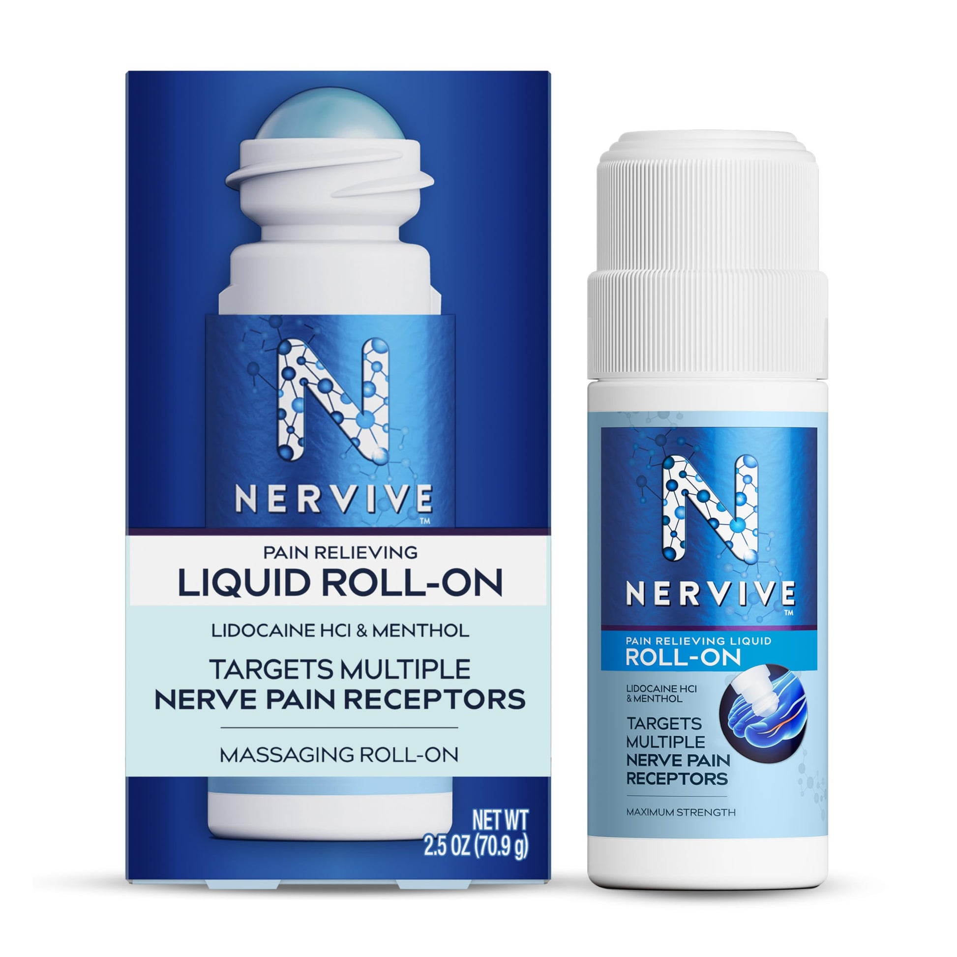 Nervive Pain Relieving Roll On, Lidocaine Roll On, Nervive Pain Relief, Lidocaine Topical, Foot Pain, Leg Pain, Hand Pain, Max Strength Formula, 2.5oz Nervive buy supplements canada
