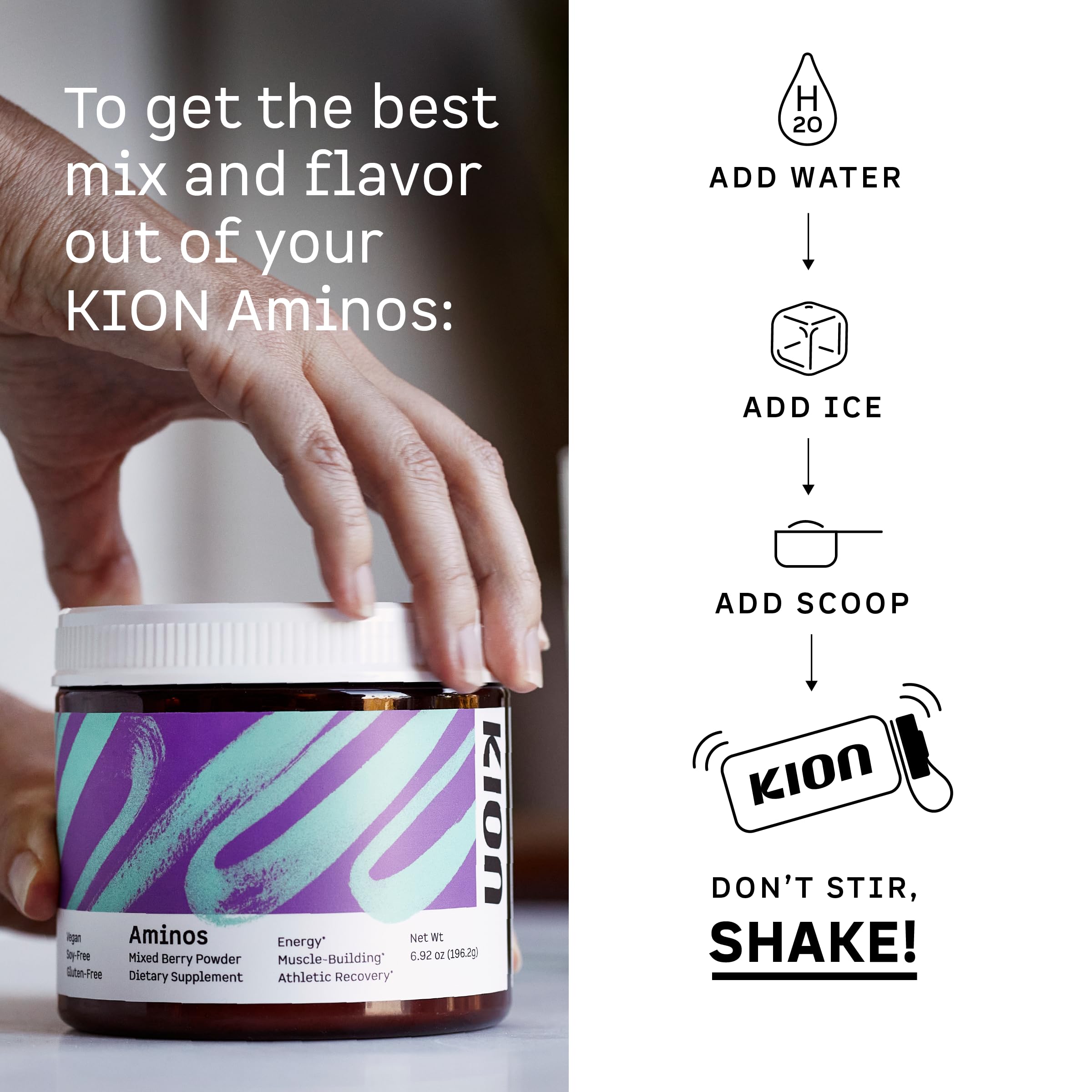 Kion Aminos - Essential Amino Acids Supplement, Essential Amino Acids Powder for Muscle Recovery, BCAA EAA No Caffeine, Amino Acid Powder, Essential Amino Energy - 30 Servings, Mixed Berry Kion buy supplements canada