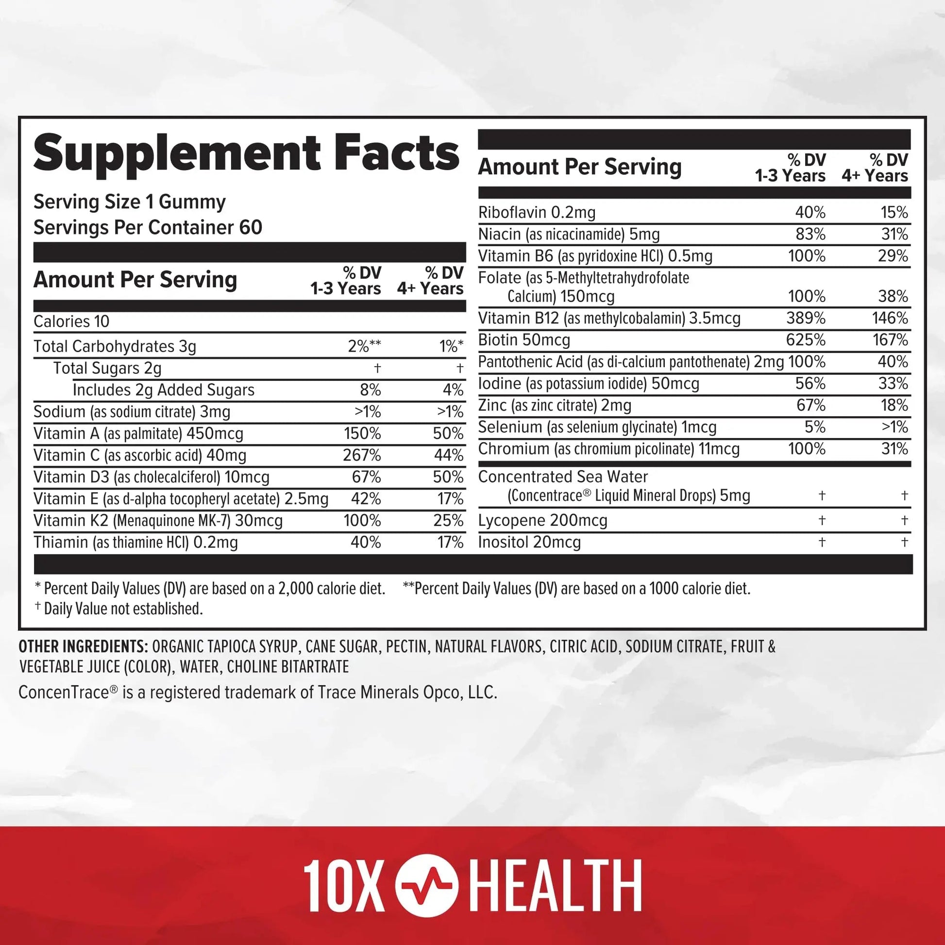 10X Health Children’s Methylated Multivitamin Gummies - 60 Count Kids Multivitamin Gummies, Complete Daily Nutrition 10X Health System buy supplements canada
