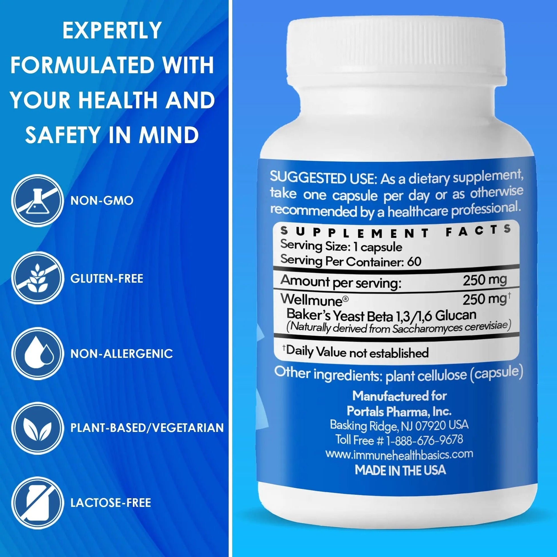 Immune Health Basics Ultra Strength Immunity - Clinically Proven Immune Support - Wellmune Highly Purified Beta Glucan - Gluten-Free, Non-allergenic Immune Health Basics buy supplements canada