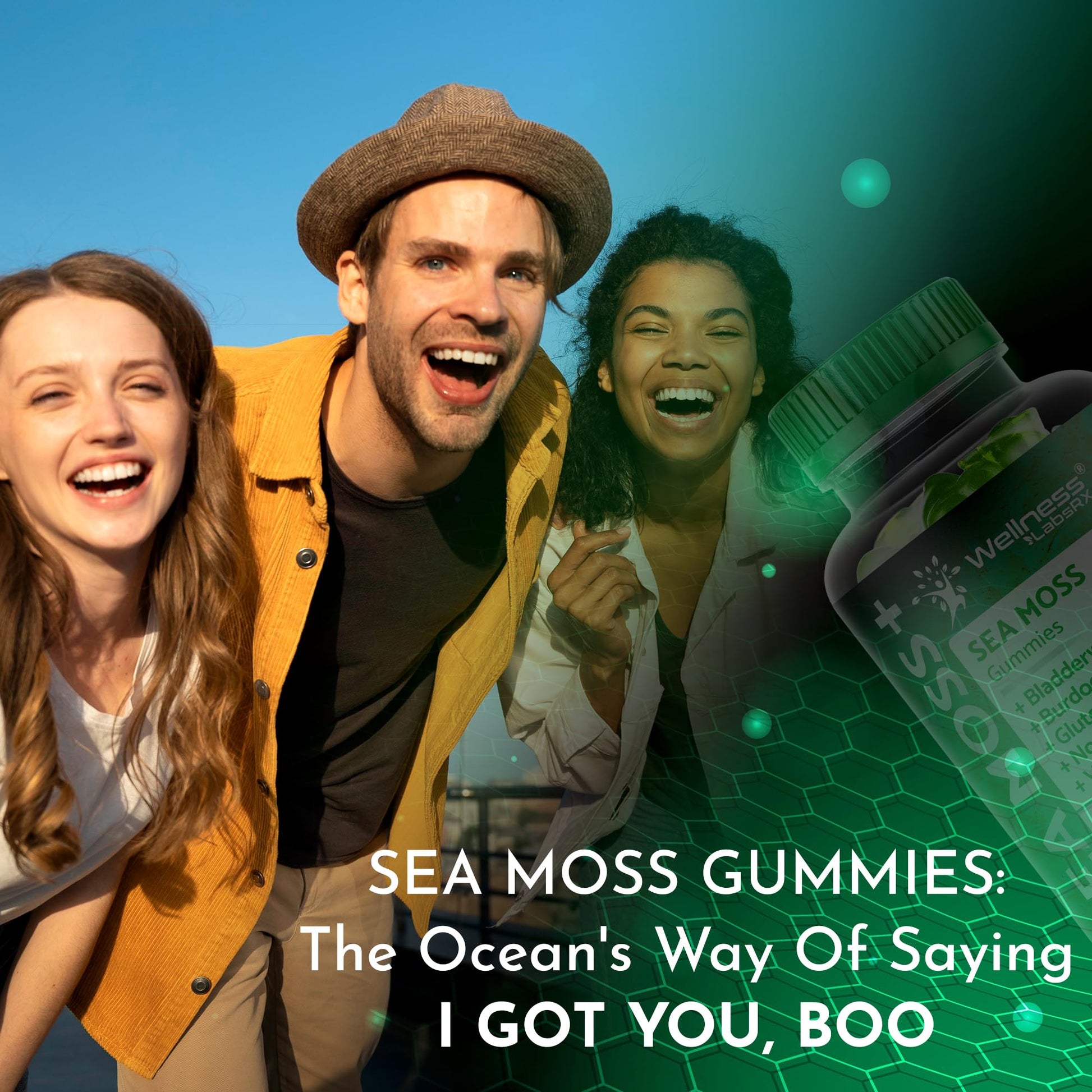 WELLNESS LABSRX Sea Moss Gummies, 3200mg Irish Sea Moss Mixed Berry Flavor with Maximum Potency Bladderwrack and Burdock Root - Supports Skin, Energy and Immunity - 90 Count WELLNESS LABSRX buy supplements canada