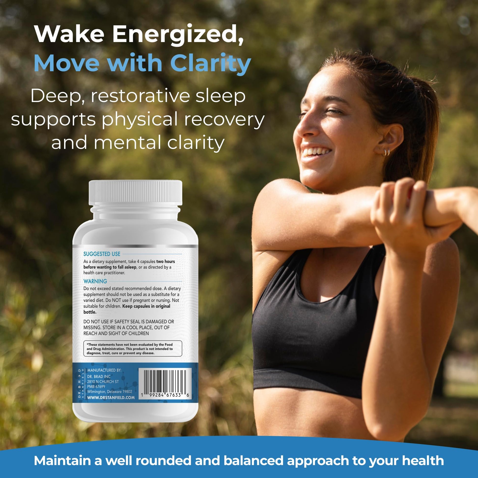 Dr Brad Stanfield Melatonin 300mcg + Magnesium Glycinate 126mg + Glycine 2,500mg for Sleep (120 Count, 30 Servings) Dr Brad Stanfield buy supplements canada