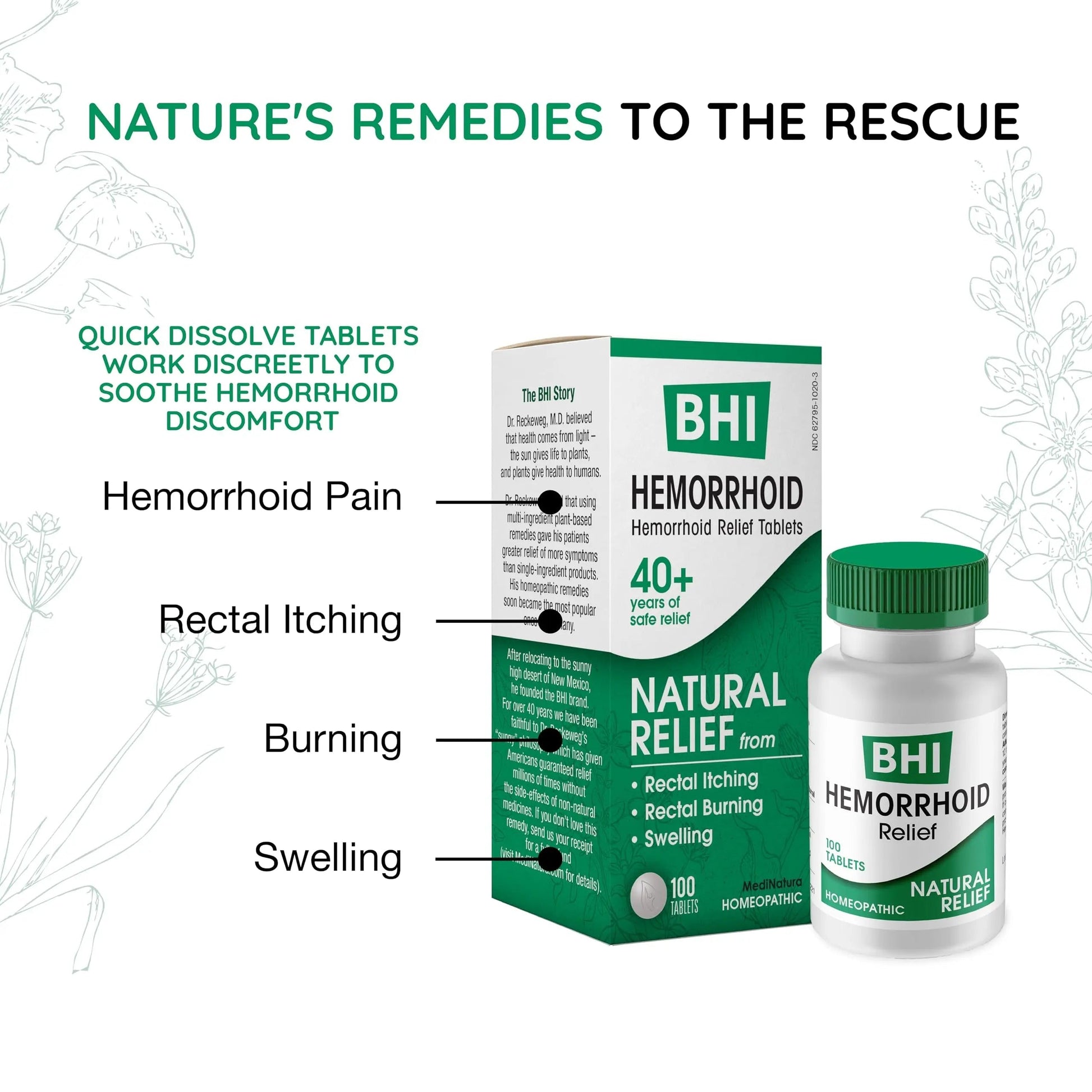 MediNatura BHI Hemorrhoid Relief - Natural Hemorrhoid Treatment for Relieving Rectal Itching - Daily Support - Chewable & Easy-to-Use Tablets - Plant-Based - 100 Count MediNatura buy supplements canada
