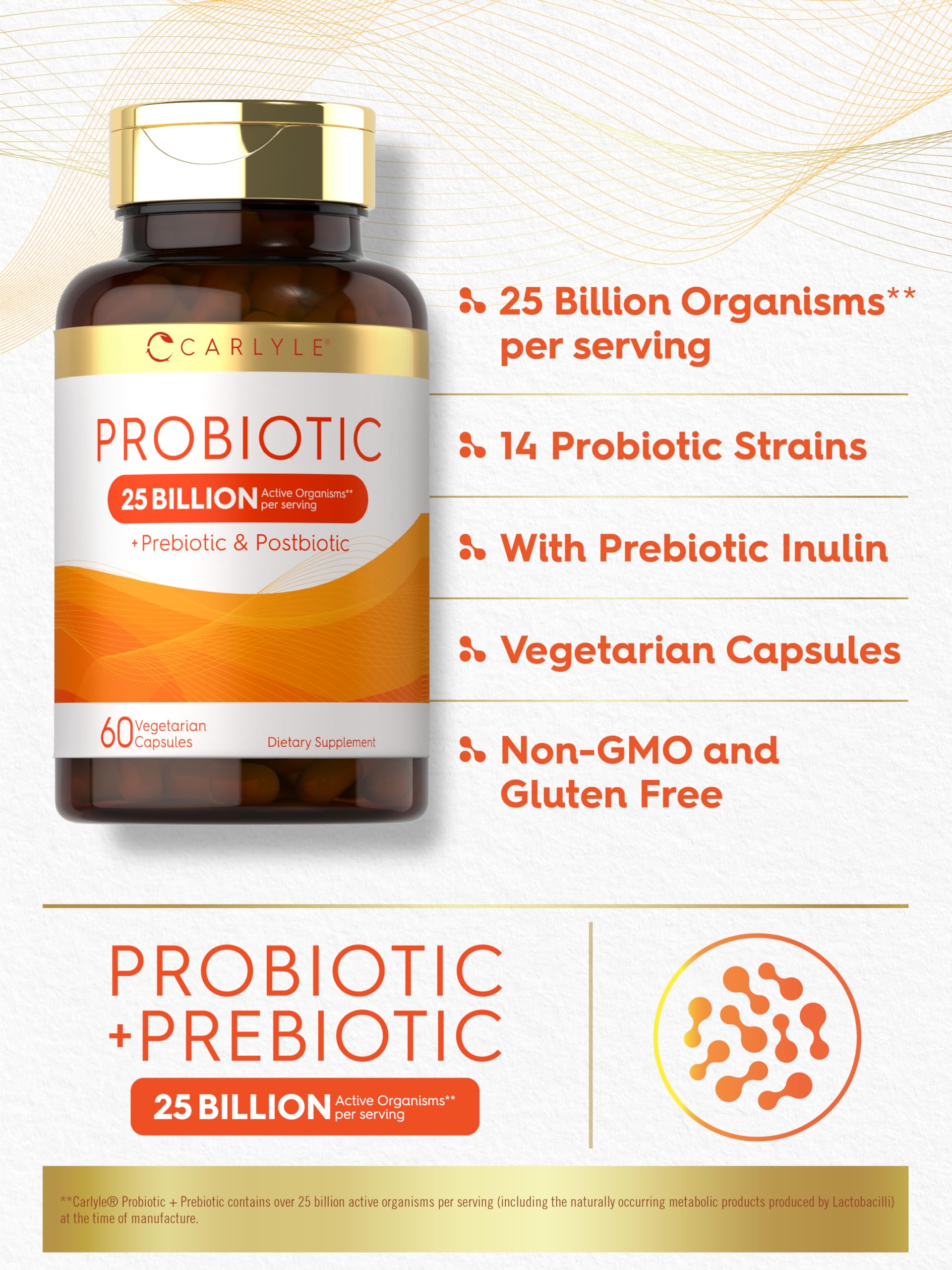 Carlyle Probiotic with Prebiotics & Postbiotics | 25 Billion CFU | 60 Capsules | Supplement for Women & Men | Powder Pills Carlyle buy supplements canada