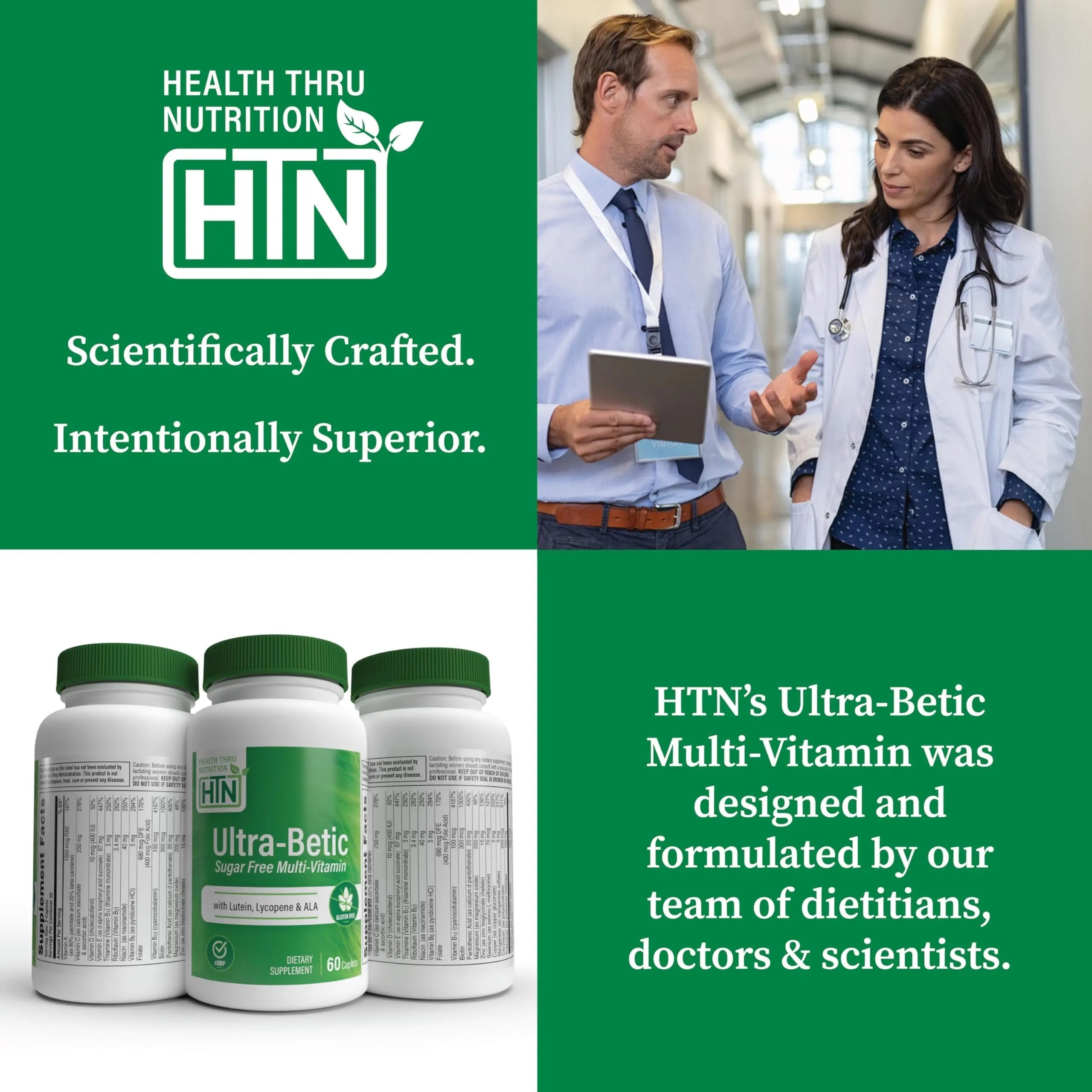 Health Thru Nutrition Ultra-Betic Multivitamin 60 Count | Supports Nerve, Vision, Energy | with ALA, Lycopene | Health Thru Nutrition buy supplements canada