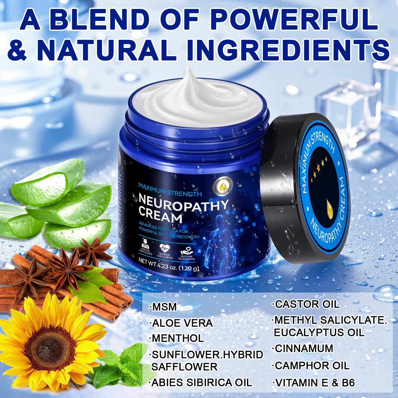 Neuropathy Cream for Feet, Legs & Hands – Lightweight, Plant-Based Formula with Cooling Comfort, 4 oz CFXYHNOX buy supplements canada