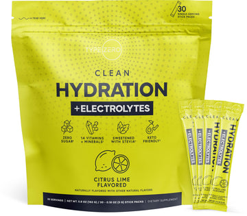 Type Zero Clean Hydration + Electrolytes Drink Mix (30 Single-Serving Packets) (Citrus Lime Flavored) - Advanced Hydration for Any Occasion Type Zero buy supplements canada