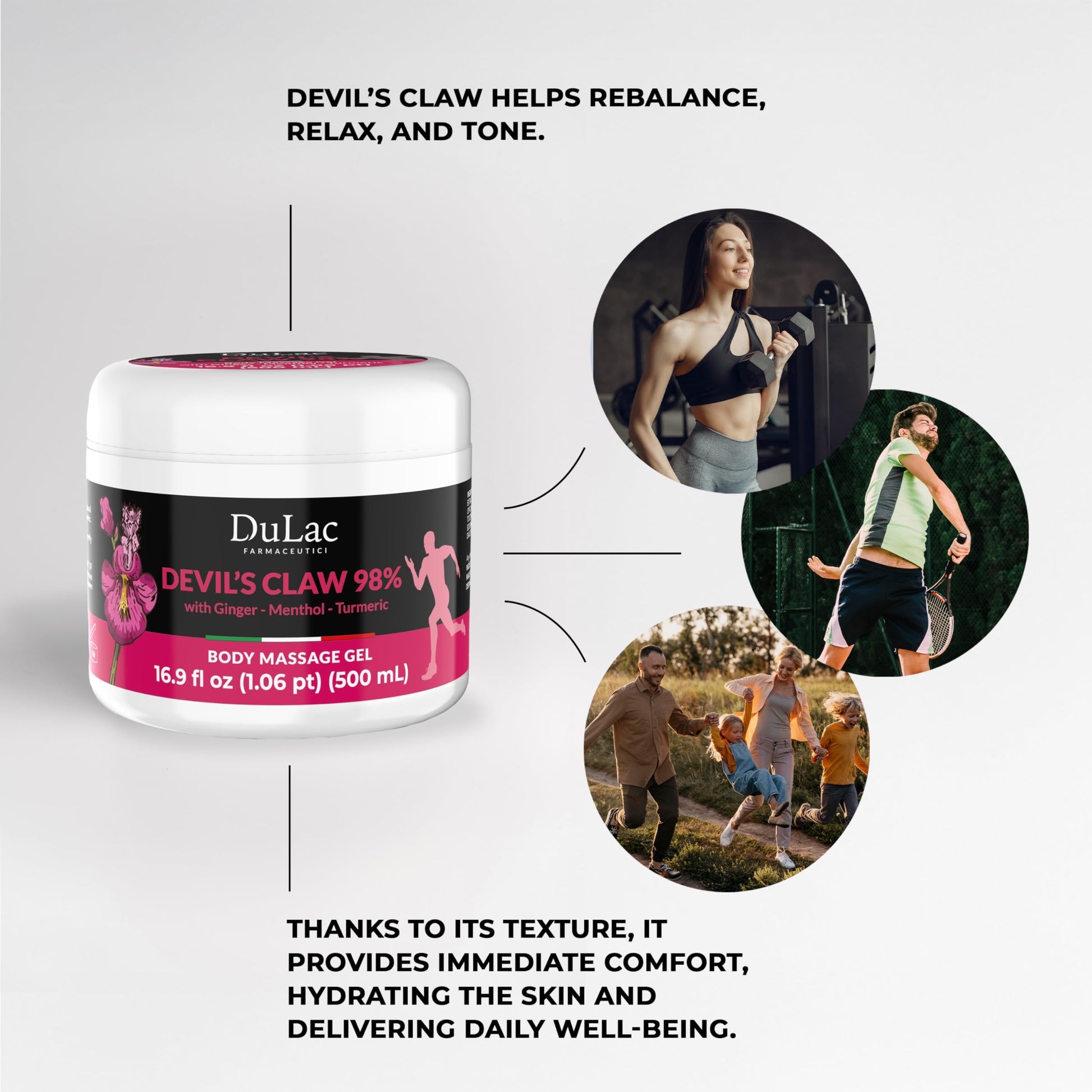 Dulac - Devil's Claw 98% Cream Maximum Strength 16.9 Fl Oz, Natural Joint and Muscle Comfort Cream, Enriched with Menthol for Cool Effect DULÀC FARMACEUTICI 1982 buy supplements canada