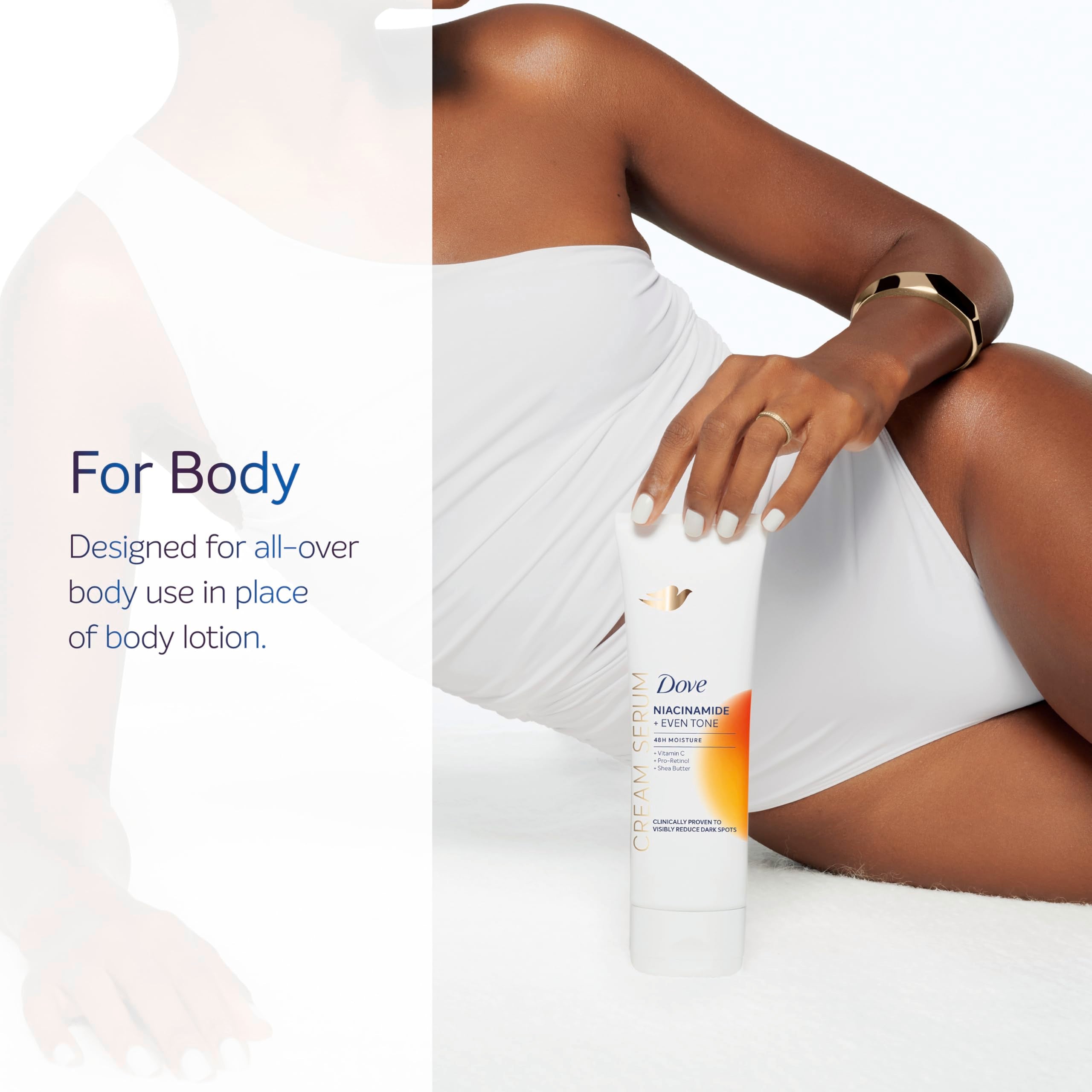 Dove Body Cream Serum Niacinamide + Even Tone for Dark Spots and Uneven Tone with Vitamin C, Pro-Retinol and Shea Butter Lotion, 8 oz Dove buy supplements canada