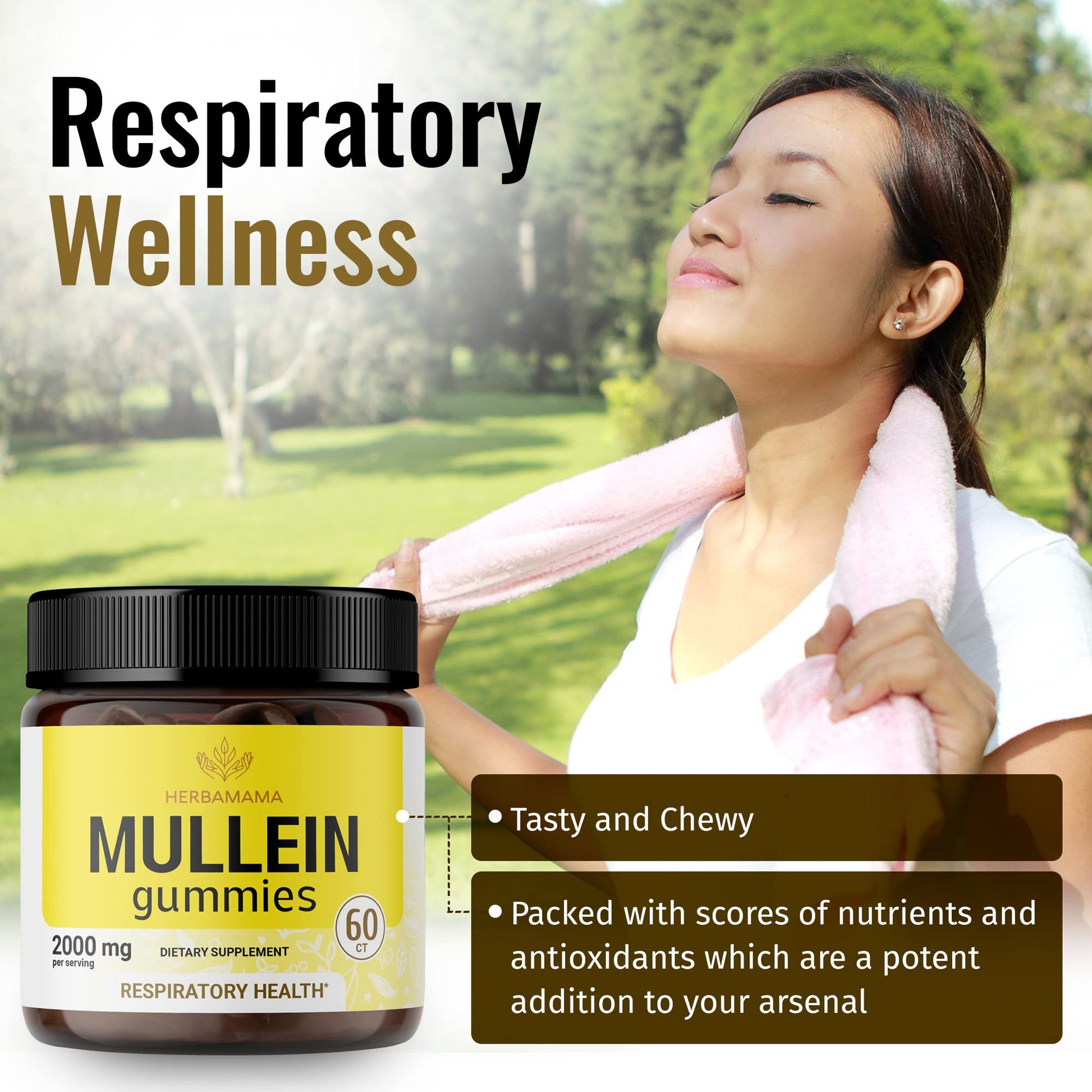 HERBAMAMA Mullein Gummies - Mullein Leaf Dietary Supplement for Respiratory HERBAMAMA buy supplements canada