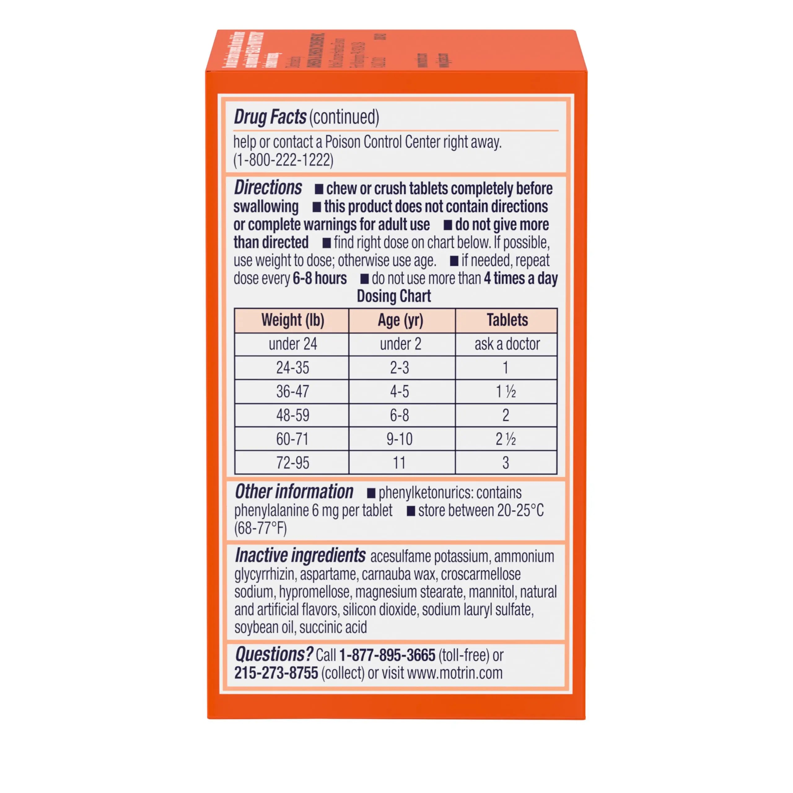 Motrin Children's Dye-Free Chewable Tablets with Ibuprofen, Kids' Fever Reducer & Pain Reliever for Sore Throat, Fever, Toothache & Pain Relief, Grape Flavor, 24 Count (Pack of 2) Motrin buy supplements canada