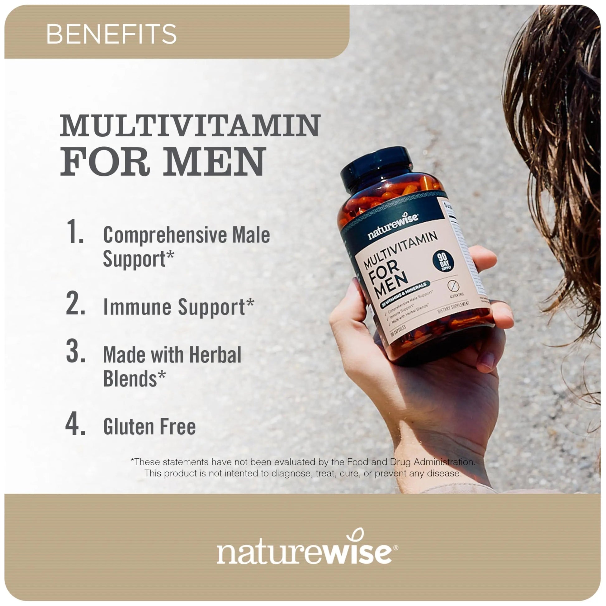 NatureWise [1] Multivitamin for Men - Non-GMO - 90 Capsules[45-Day Supply] + [1] Magnesium Glycinate 625mg - Chelated Magnesium - 30 Capsules[30-Day Supply] NatureWise buy supplements canada