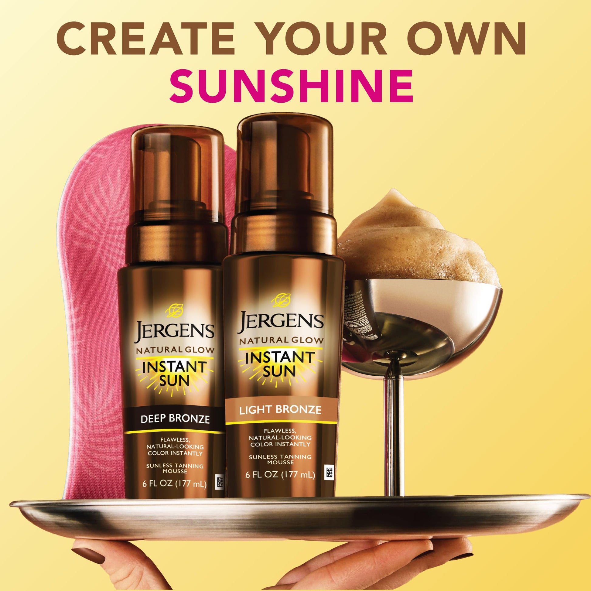 Jergens Natural Glow Instant Sun Body Mousse, Self Tanner for Light Bronze Tan, Sunless Tanning Body Bronzer Jergens buy supplements canada