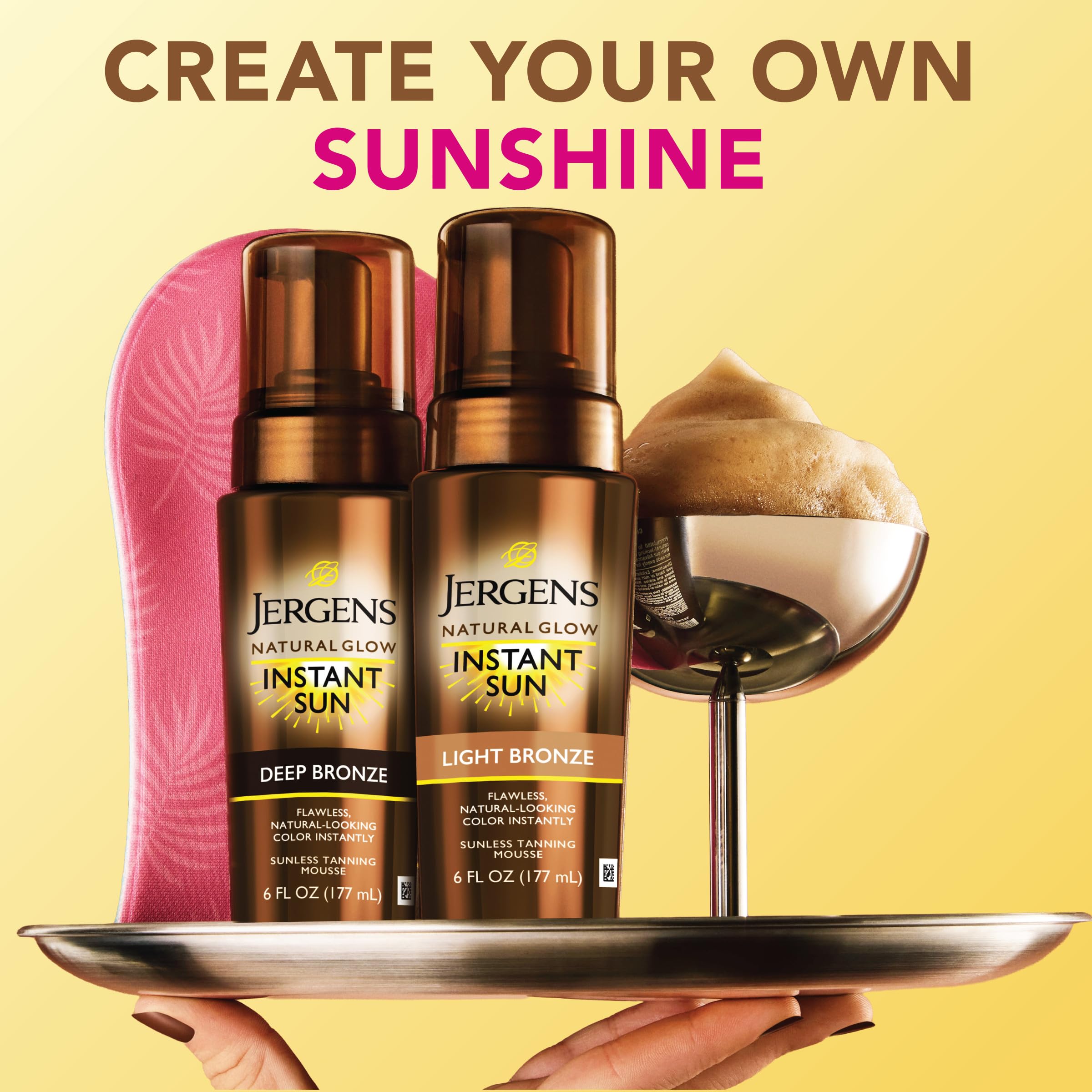 Jergens Natural Glow Instant Sun Body Mousse, Self Tanner for Light Bronze Tan, Sunless Tanning Body Bronzer Jergens buy supplements canada