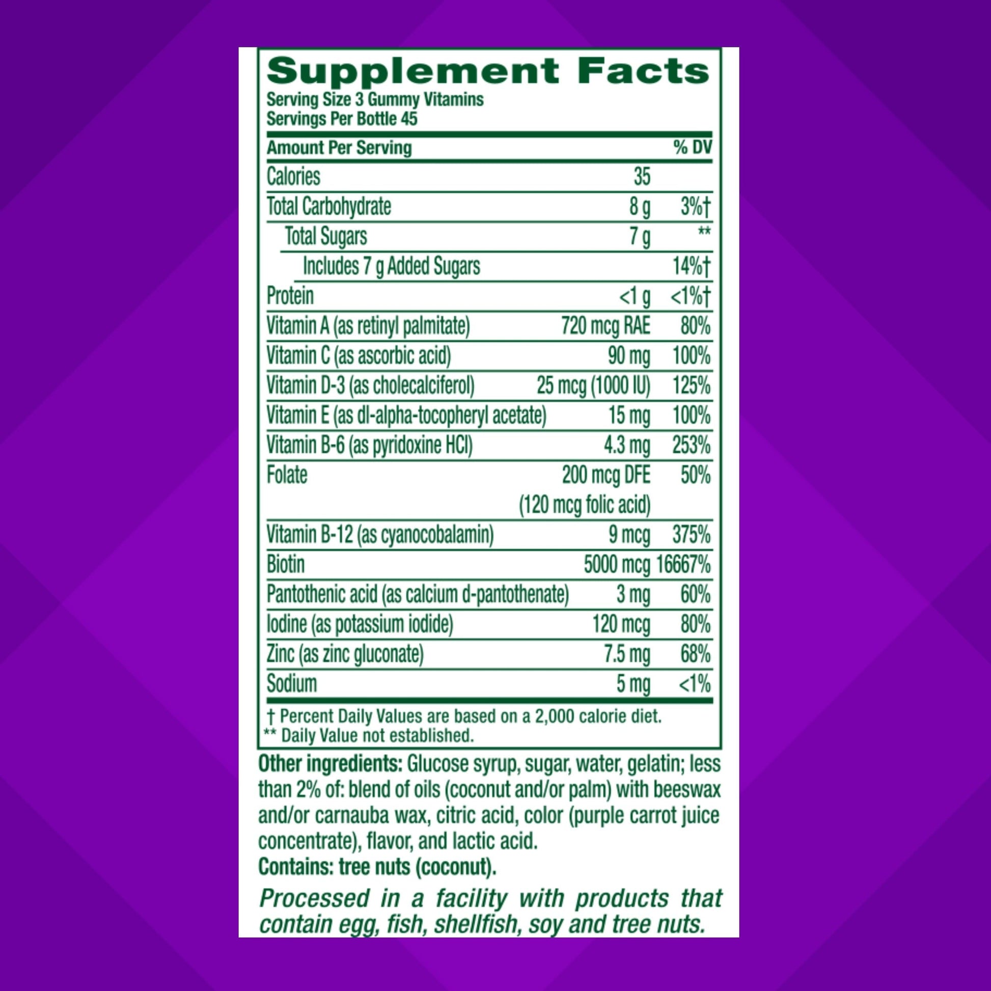 Vitafusion Gorgeous Hair, Skin & Nails Multivitamin Gummy Vitamins, plus Biotin and Antioxidant vitamins C&E, Raspberry Flavor Vitafusion buy supplements canada