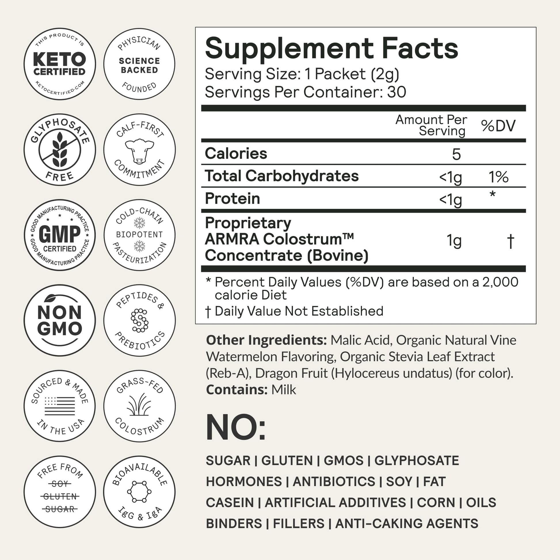 ARMRA Colostrum™ Premium Powder, Grass Fed, Gut Health Bloating Immunity Skin & Hair, Contains 400+ Bioactive Nutrients (Blood Orange, Vine Watermelon, Unflavored Bundle | 180 Servings) ARMRA buy supplements canada