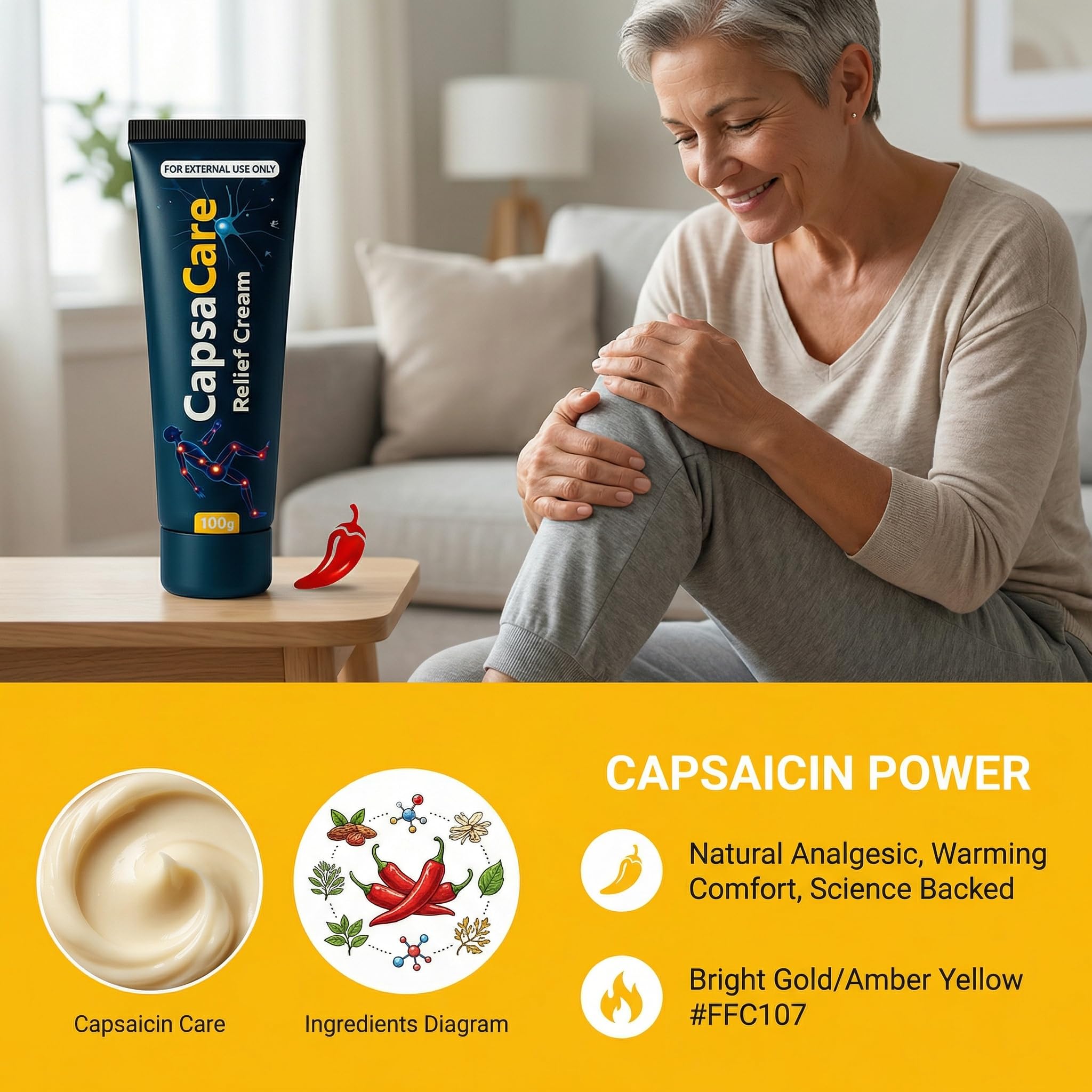 CapsaCare Neuropathy Relief Cream - with Capsaicin & Arnica, Menthol for Muscle & Joint Comfort, Fast Absorbing Formula for Feet, Hands, Legs, and Waist (2Pcs) MCArthur buy supplements canada