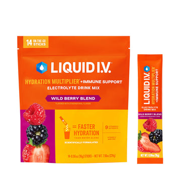 Liquid I.V.® Hydration Multiplier +Immune Support - Wild Berry Blend | Electrolyte Powder Drink Mix | 1 Pack (14 Servings) Liquid I.V. buy supplements canada