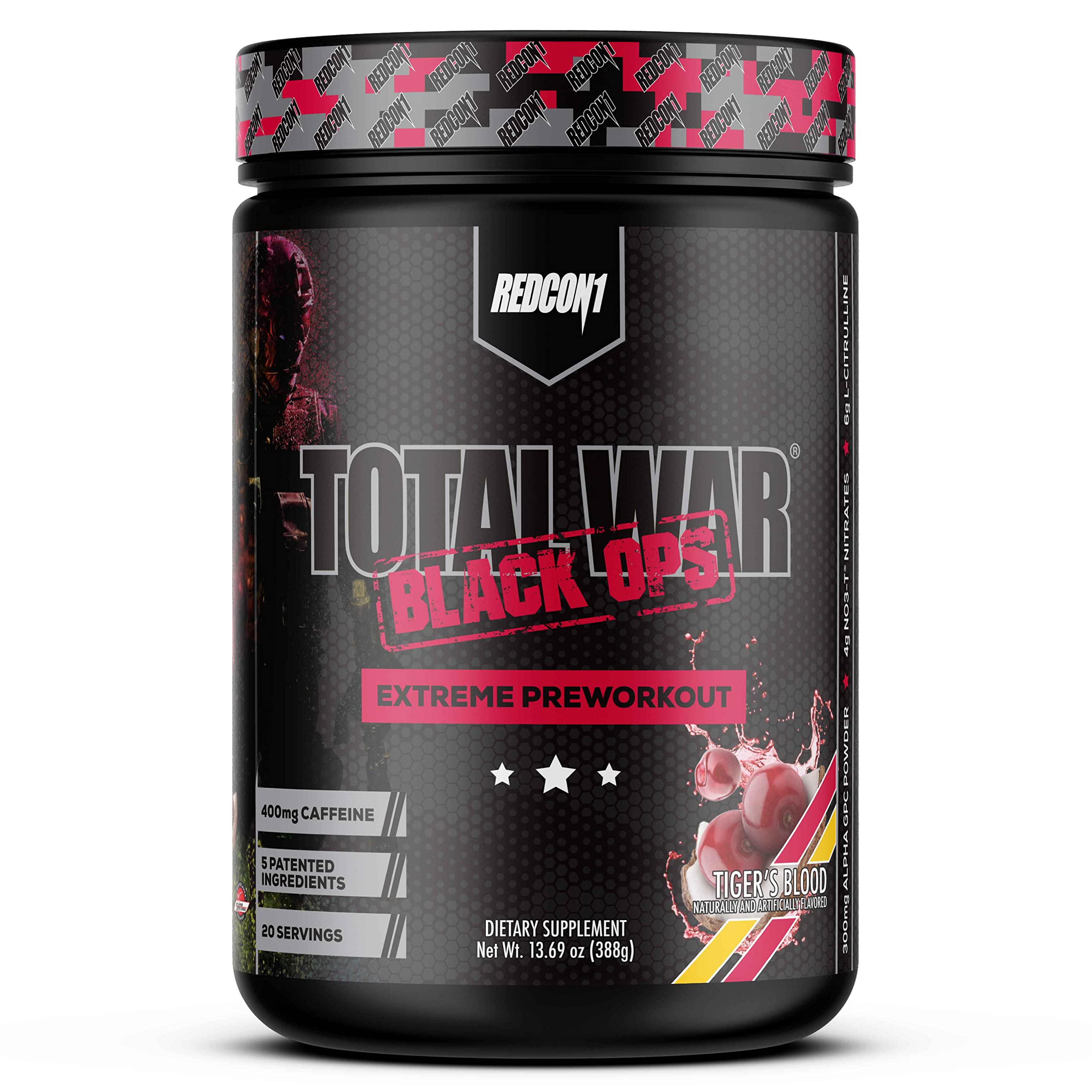 REDCON1 Total War Black Ops Extreme Preworkout Powder, Tigers Blood, High Stimulant REDCON1 buy supplements canada