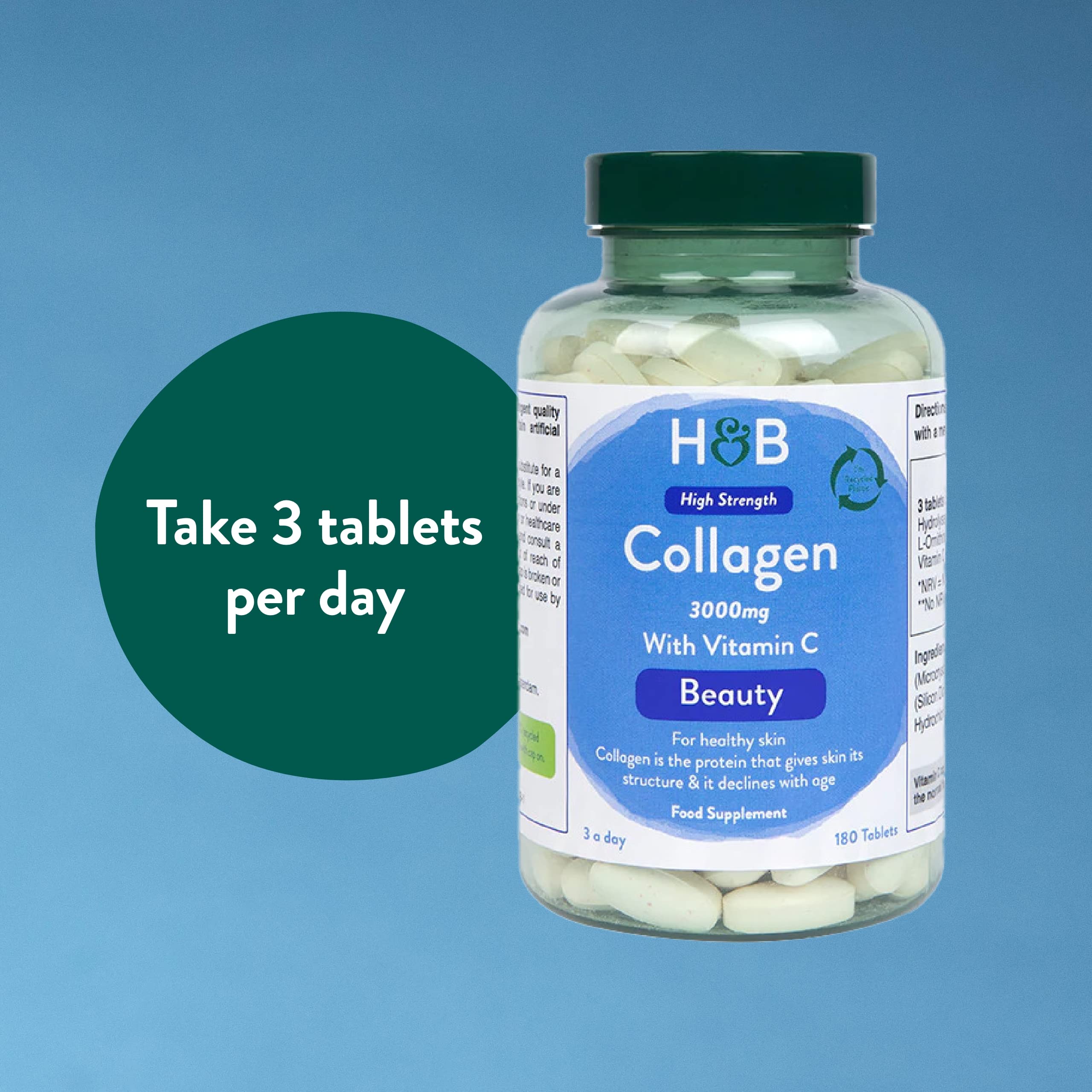Holland & Barrett Bovine Collagen Tablet 3000mg - Type I Collagen Peptides - Hydrolysed Collagen with Vitamin C - Hair, Skin & Nails Holland & Barrett buy supplements canada