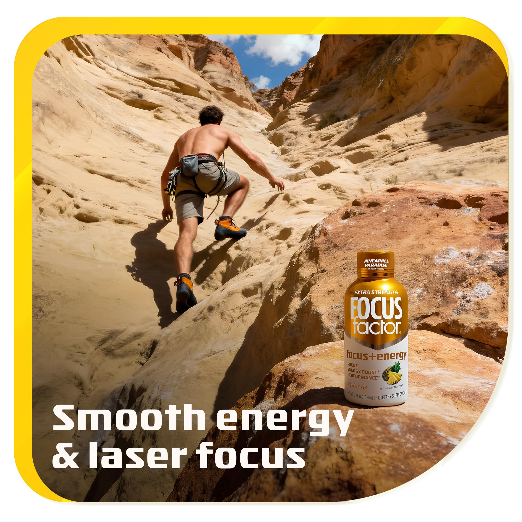 Focus Factor Extra Strength Focus + Energy Shots - 12 x 2oz Bottles (Pineapple Paradise Flavor) - Powered by Nootropics with Caffeine, L-Theanine, Ginkgo, Bacopa, L-Tyrosine, Alpha GPC Focus Factor buy supplements canada