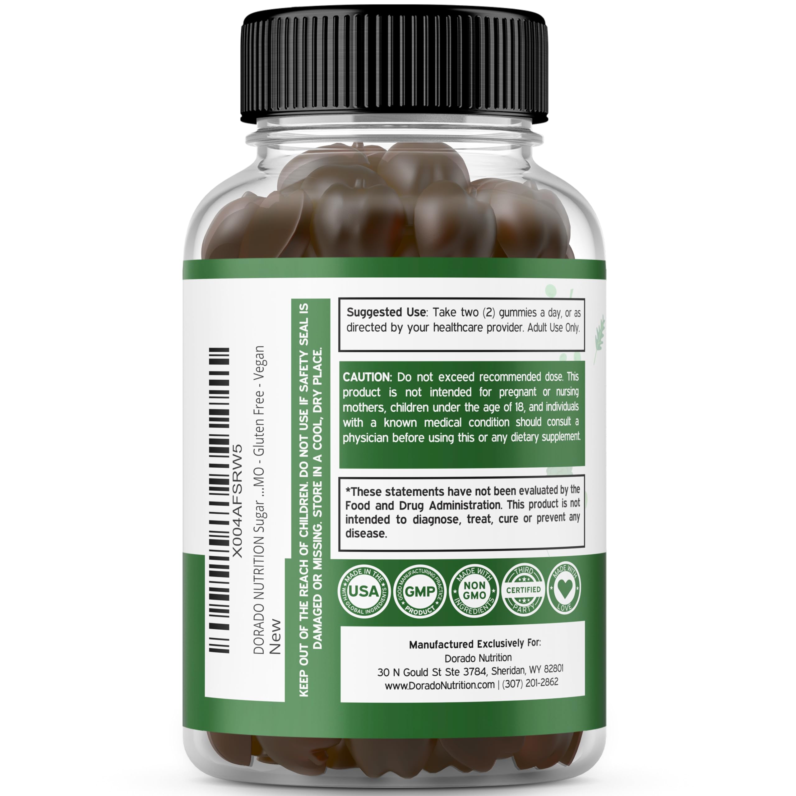 Fruit and Veggies Supplement (120 Gummies) - Premium Sugar-Free Superfood Super Green & Fruit Gummies for Adults - Immunity Support for Men & Women - Non GMO, Vegan Safe & Made in USA DORADO NUTRITION buy supplements canada