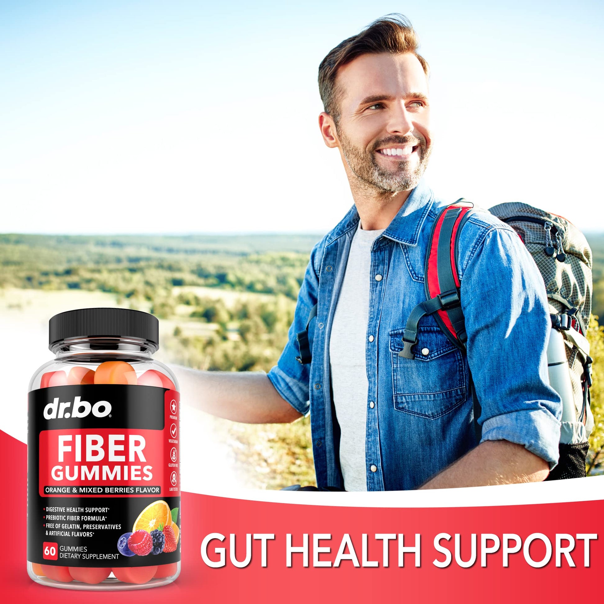 Fiber Gummies for Adults & Kids - Tasty Gummy Prebiotic Fiber Supplement for Max Digest DR. BO buy supplements canada