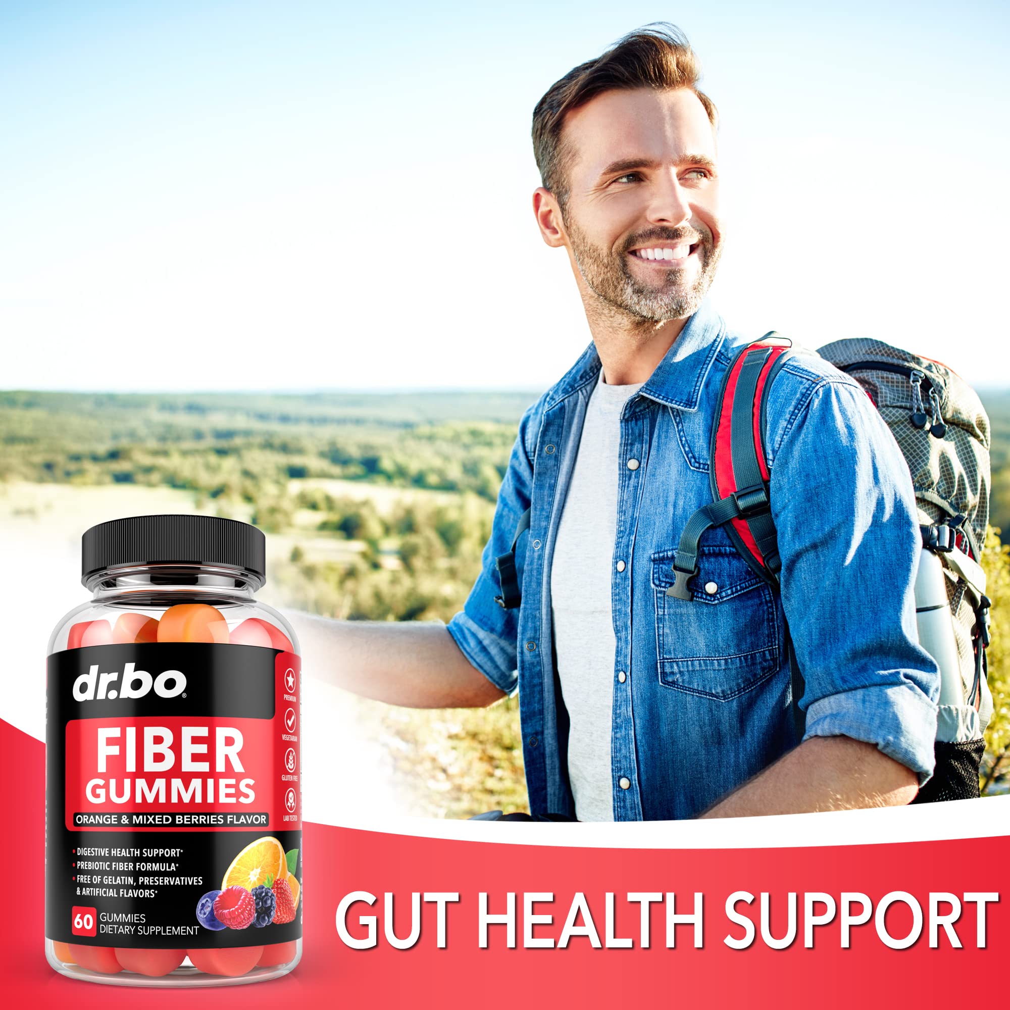 Fiber Gummies for Adults & Kids - Tasty Gummy Prebiotic Fiber Supplement for Max Digest DR. BO buy supplements canada