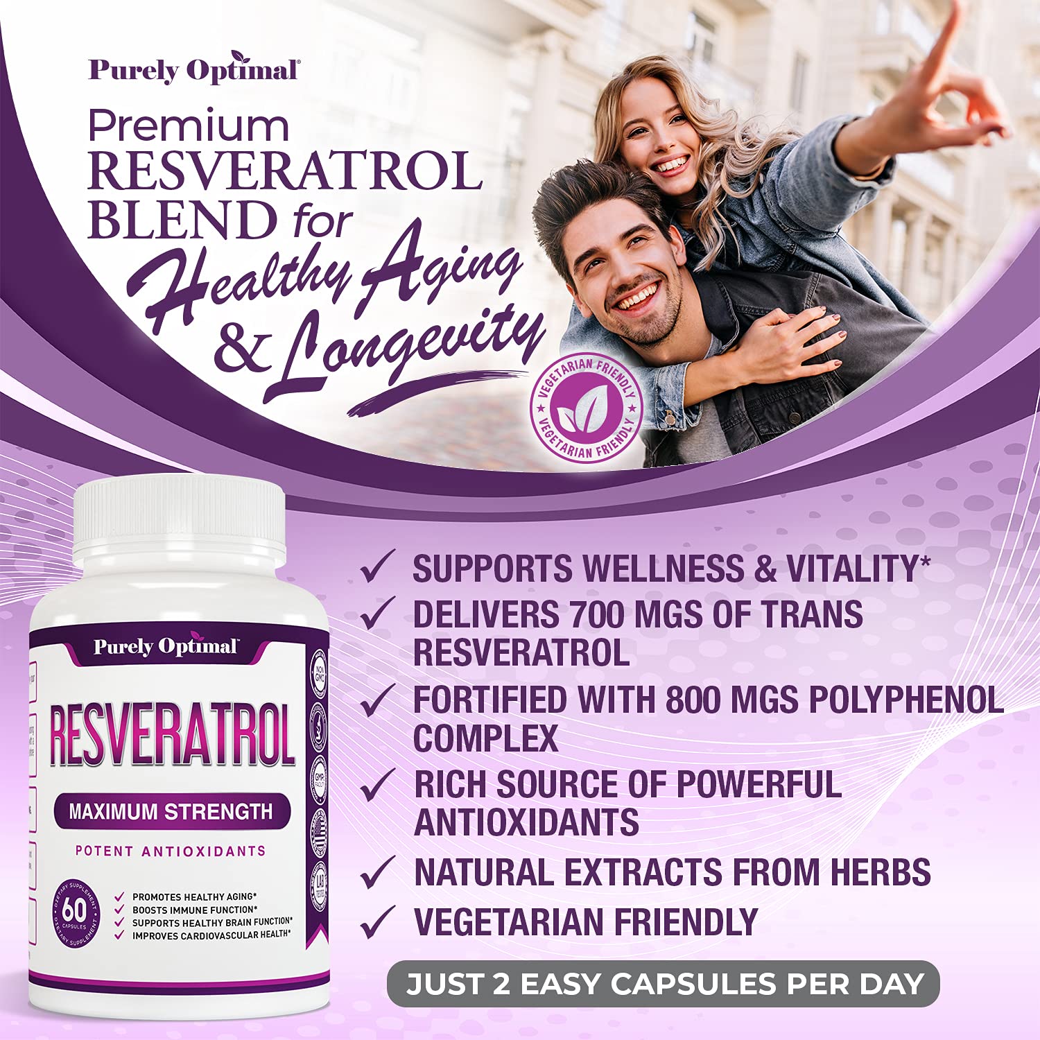 Premium Resveratrol Supplement 1500mg - Max Strength, Trans Resveratrol Capsules Purely Optimal buy supplements canada