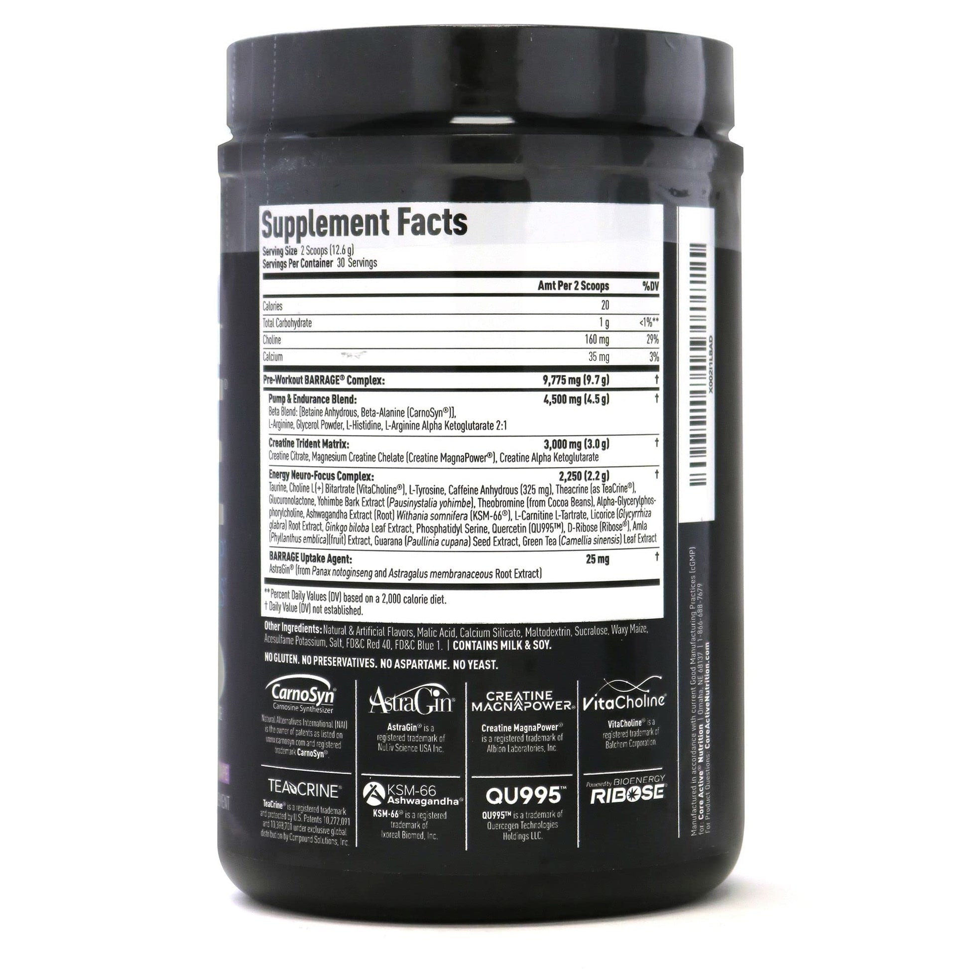(CORE)ACTIVE Barrage Pre Workout Powder - Preworkout for Women & Men, Creatine (CORE)ACTIVE buy supplements canada