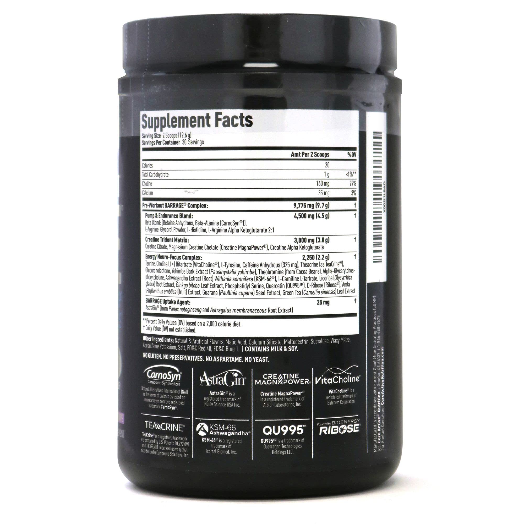 (CORE)ACTIVE Barrage Pre Workout Powder - Preworkout for Women & Men, Creatine (CORE)ACTIVE buy supplements canada