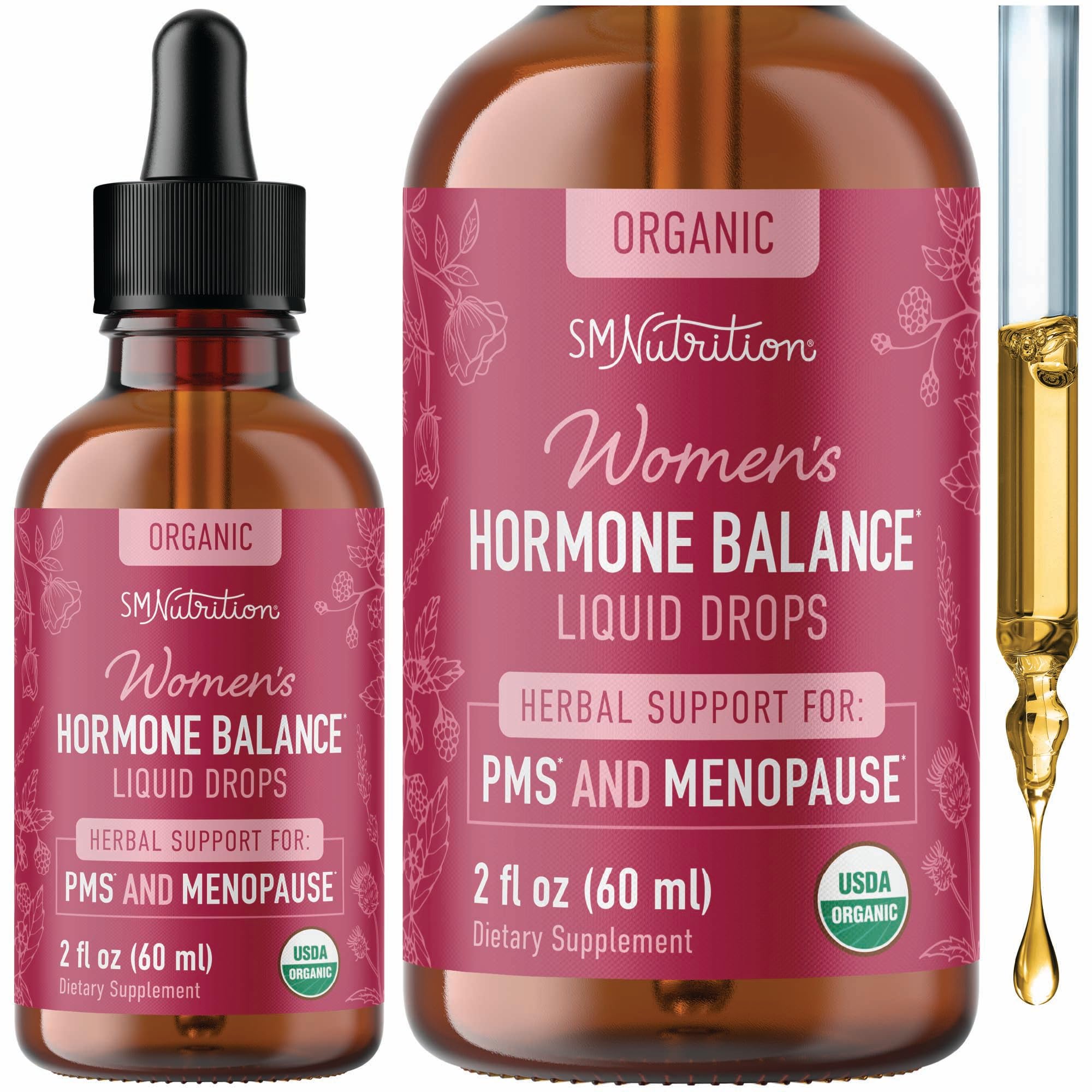 Hormone Balance Liquid Drops | with Black Cohosh, Stinging Nettle, Red Raspberry Leaf, Chasteberry & More | Menopause, Hot Flash, & PMS Relief Menstrual Herbal Support Tincture | Vegan Formula | 2oz SMNutrition buy supplements canada