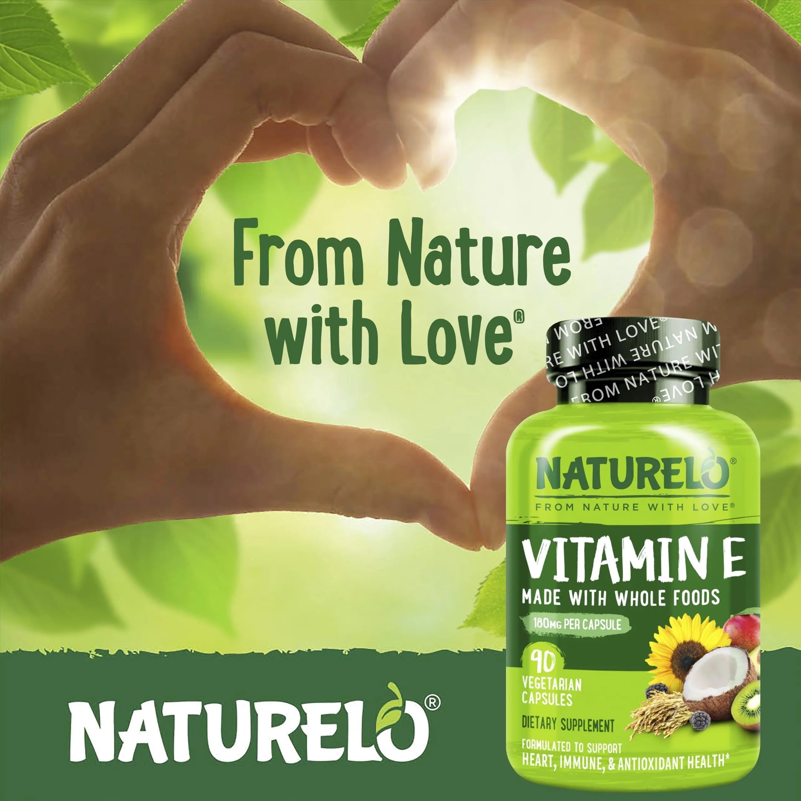 NATURELO Vitamin E Capsules 180 mg - 90 Vegan Capsules | Supports Skin, Hair, and Nails | Immune and Eye Health | NATURELO buy supplements canada