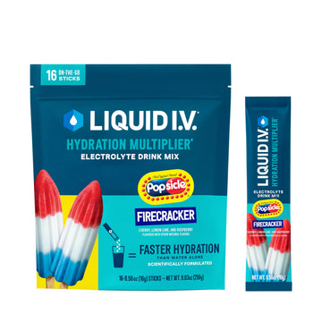 Liquid I.V.® Hydration Multiplier - Popsicle Firecracker | Electrolyte Powder Drink Mix | 1 Pack (16 Servings) Liquid I.V. buy supplements canada